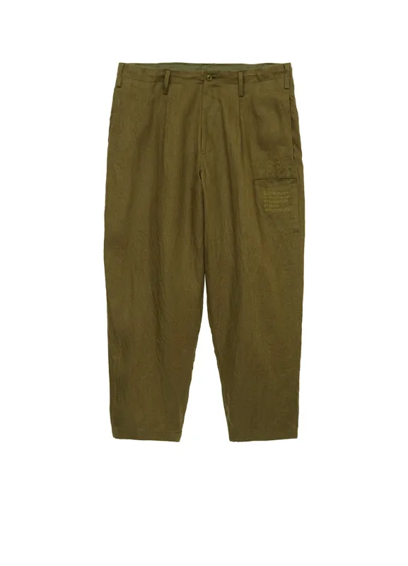 S’YTE × GDC Collaborate Collection- VINTAGE LINEN CHINO CLOTH OCTAGON STAR EMBROIDERY WAIST-STRING PANTS sold by Yohji Yamamoto
