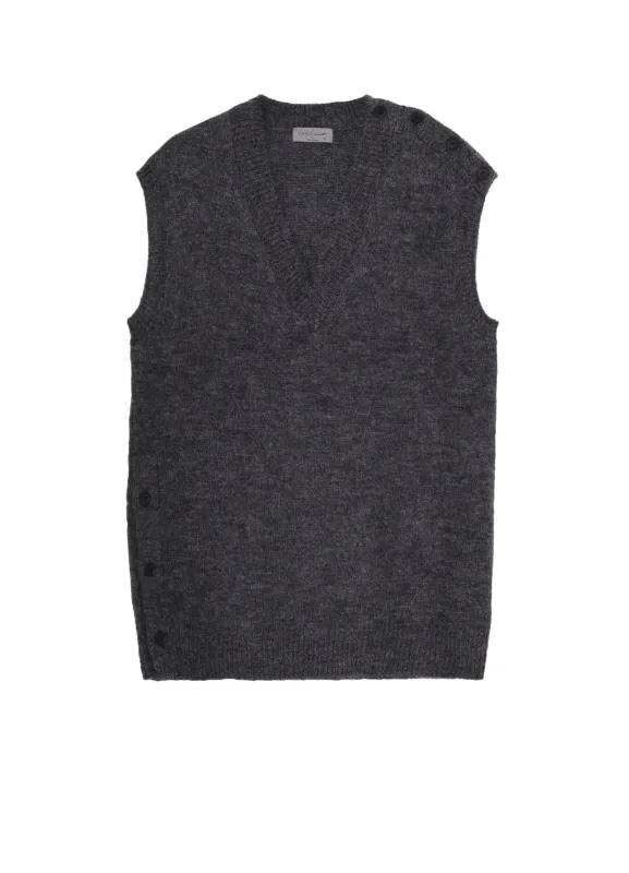 7G2P PLAIN STITCH BUTTON D V NECK VEST sold by Yohji Yamamoto