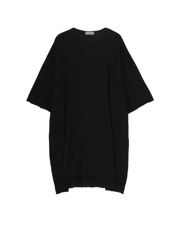 COTTON CASHMERE JERSEY BIG ROUND NECK SHORT SLV T sold by Yohji Yamamoto
