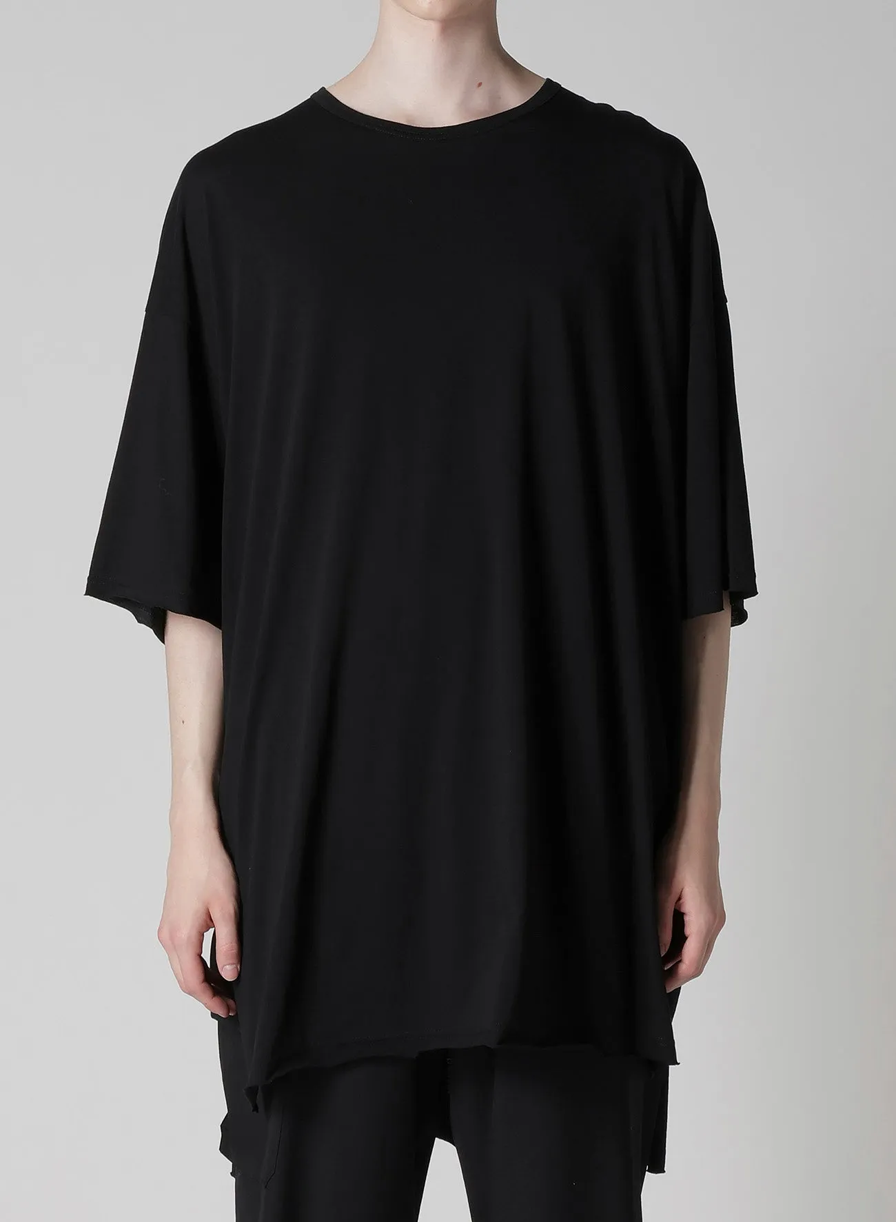 COTTON CASHMERE JERSEY BIG ROUND NECK SHORT SLV T sold by Yohji Yamamoto product image thumbnail 2