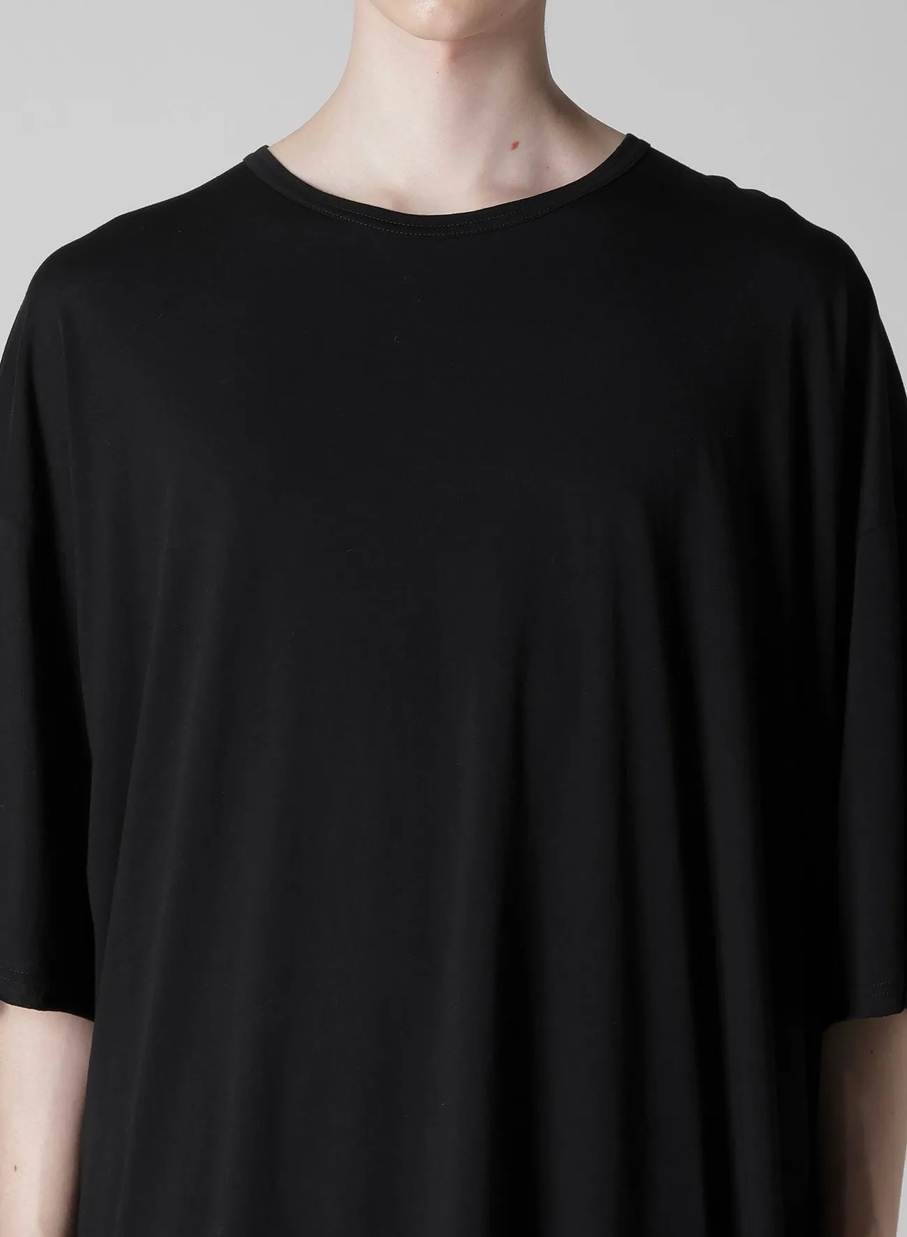 COTTON CASHMERE JERSEY BIG ROUND NECK SHORT SLV T sold by Yohji Yamamoto product image thumbnail 3