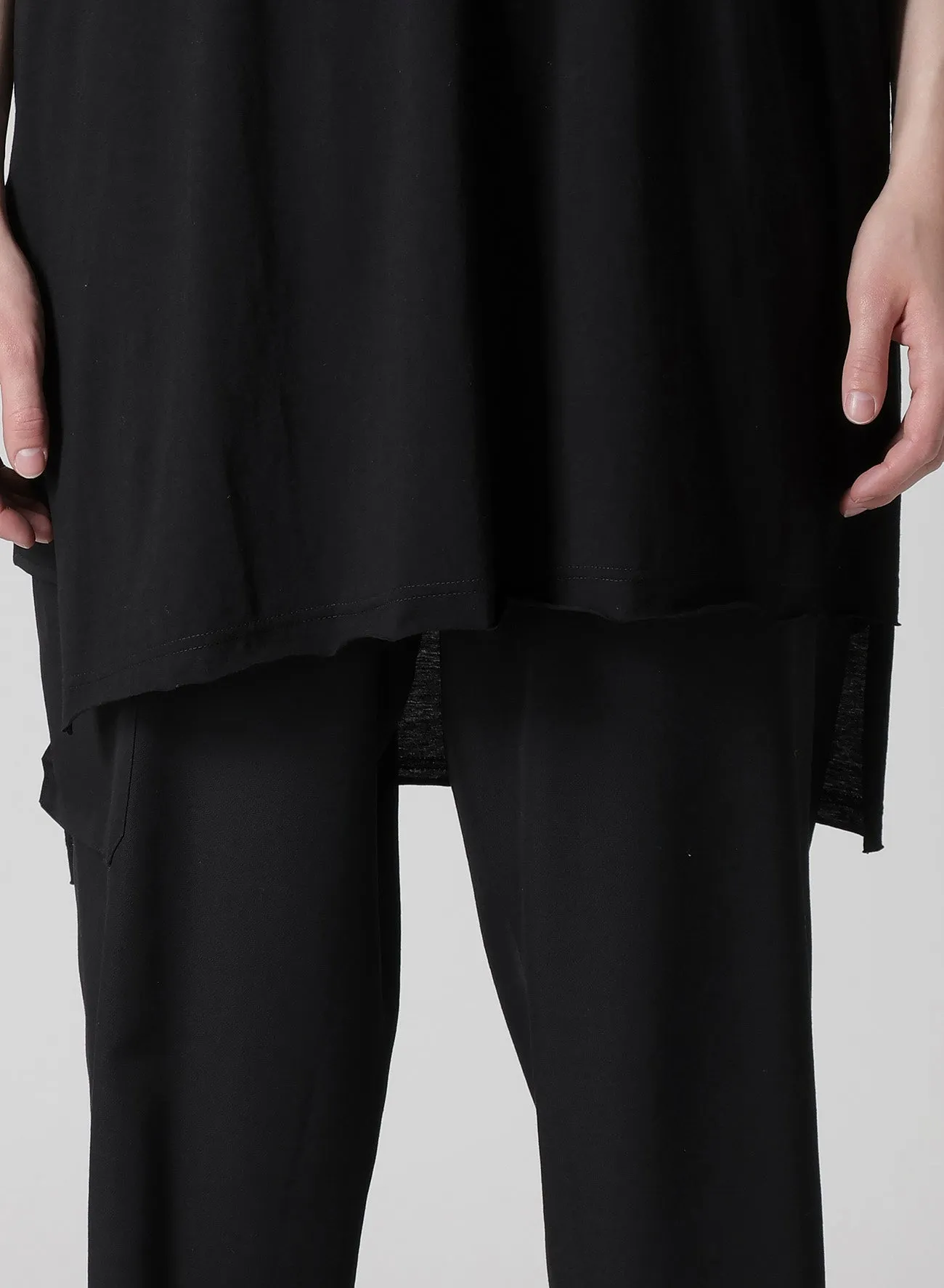 COTTON CASHMERE JERSEY BIG ROUND NECK SHORT SLV T sold by Yohji Yamamoto product image thumbnail 5