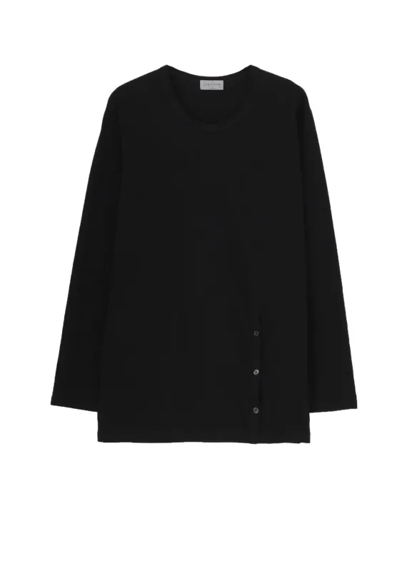 30/-COTTON SINGLE JERSEY BUTTON SLIT LONG SLV T sold by Yohji Yamamoto