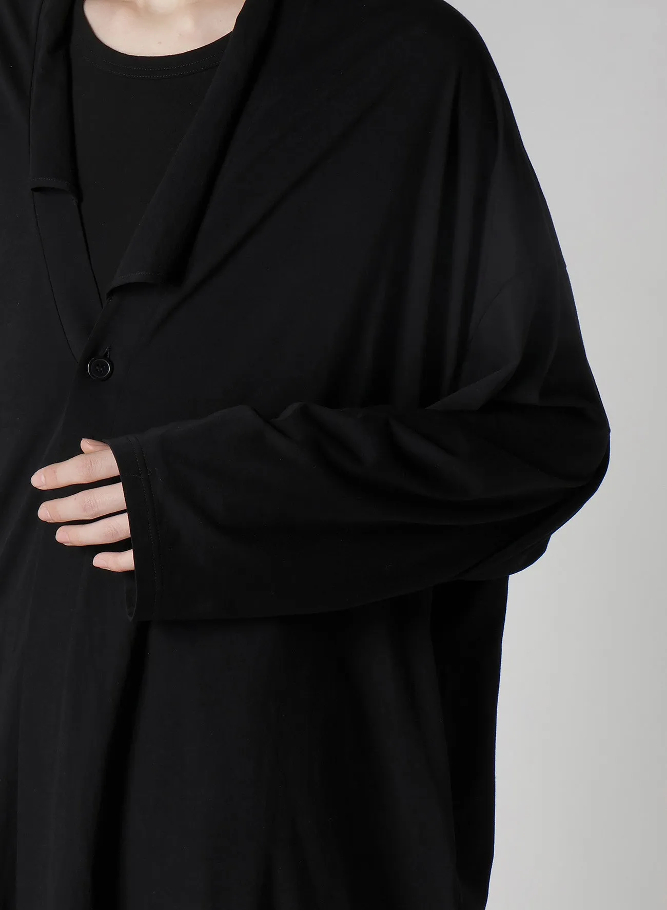 COTTON CASHMERE JERSEY ONE BUTTON CARDIGAN sold by Yohji Yamamoto product image thumbnail 5