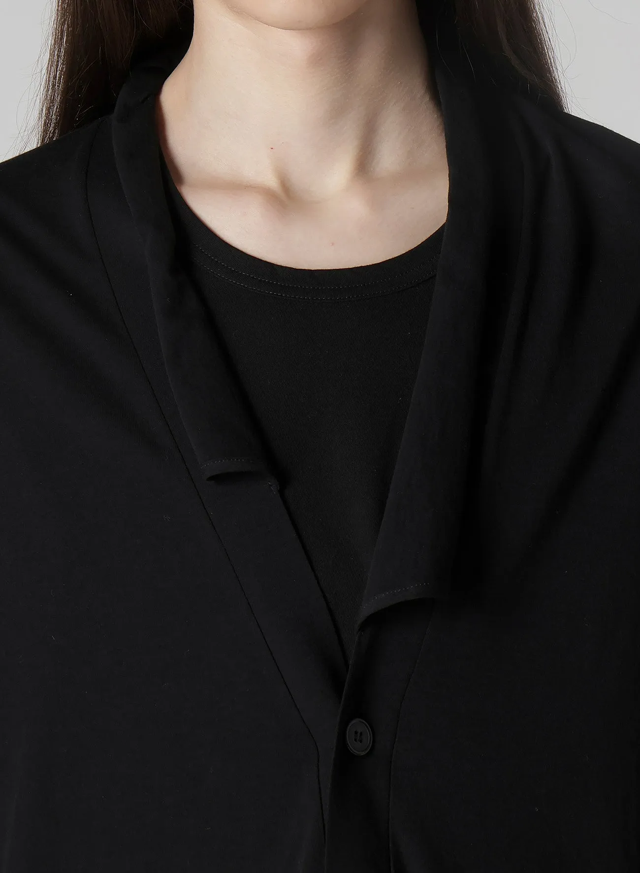 COTTON CASHMERE JERSEY ONE BUTTON CARDIGAN sold by Yohji Yamamoto product image thumbnail 3