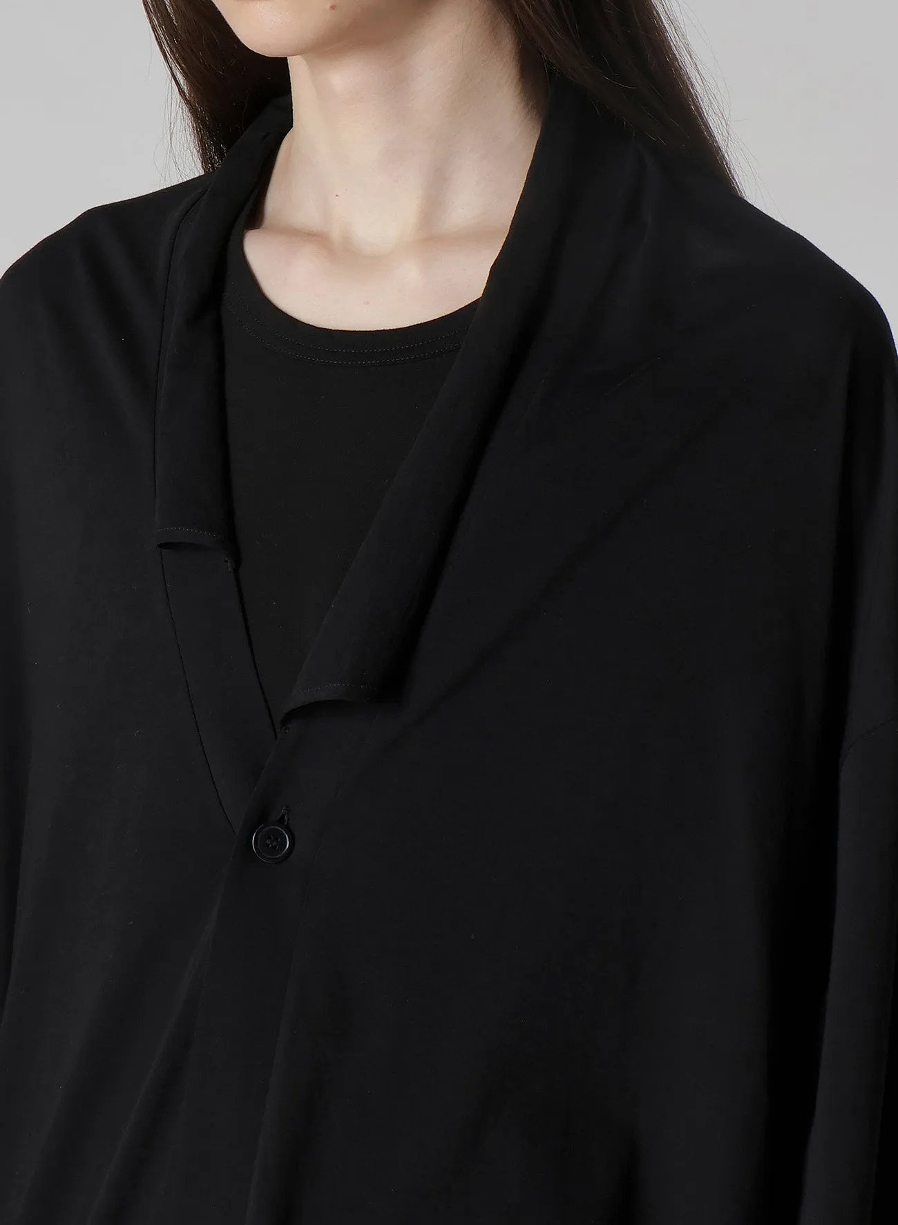 COTTON CASHMERE JERSEY ONE BUTTON CARDIGAN sold by Yohji Yamamoto product image thumbnail 4