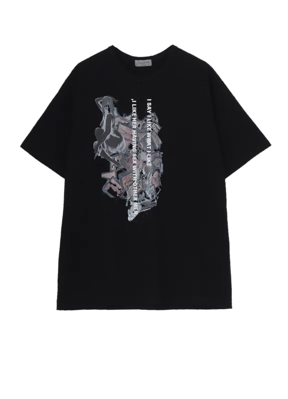 30/-COMBED SINGLE JERSEY BASIC SHORT SLV PT C sold by Yohji Yamamoto