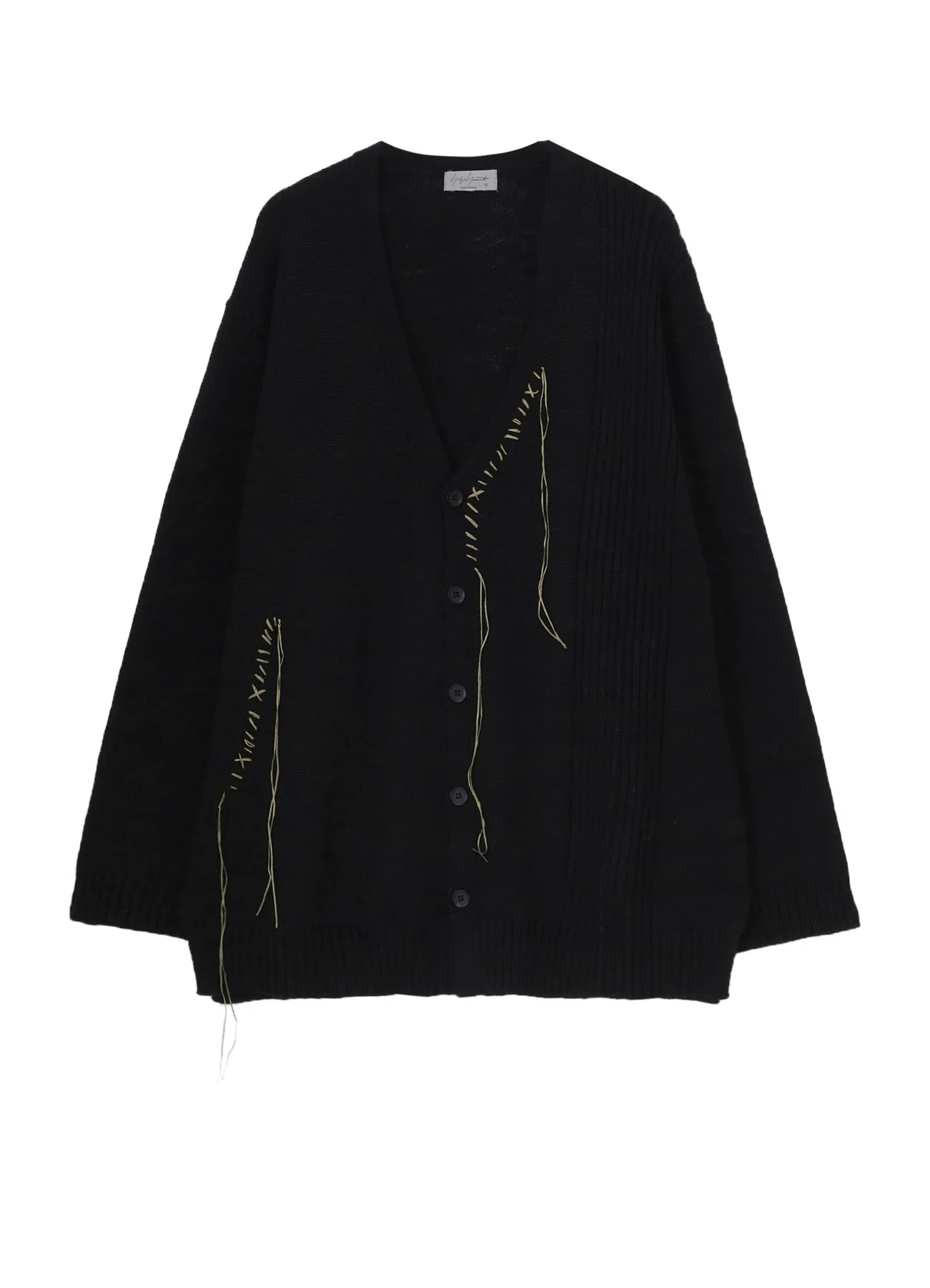 5G1P EMBROIDERY PLAIN STITCH EMBROIDERY V NECK CARDIGAN sold by Yohji Yamamoto