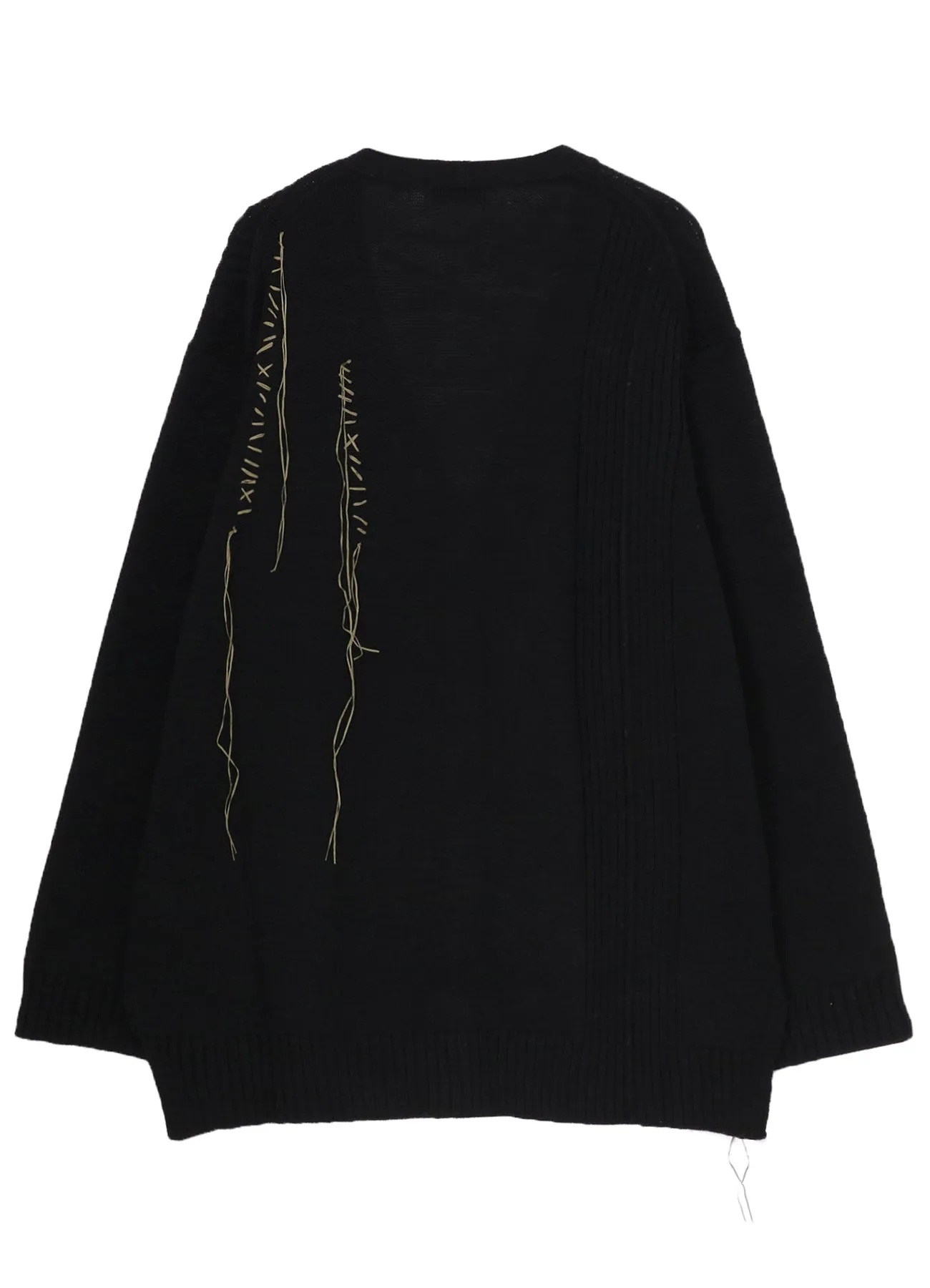 5G1P EMBROIDERY PLAIN STITCH EMBROIDERY V NECK CARDIGAN sold by Yohji Yamamoto product image thumbnail 3