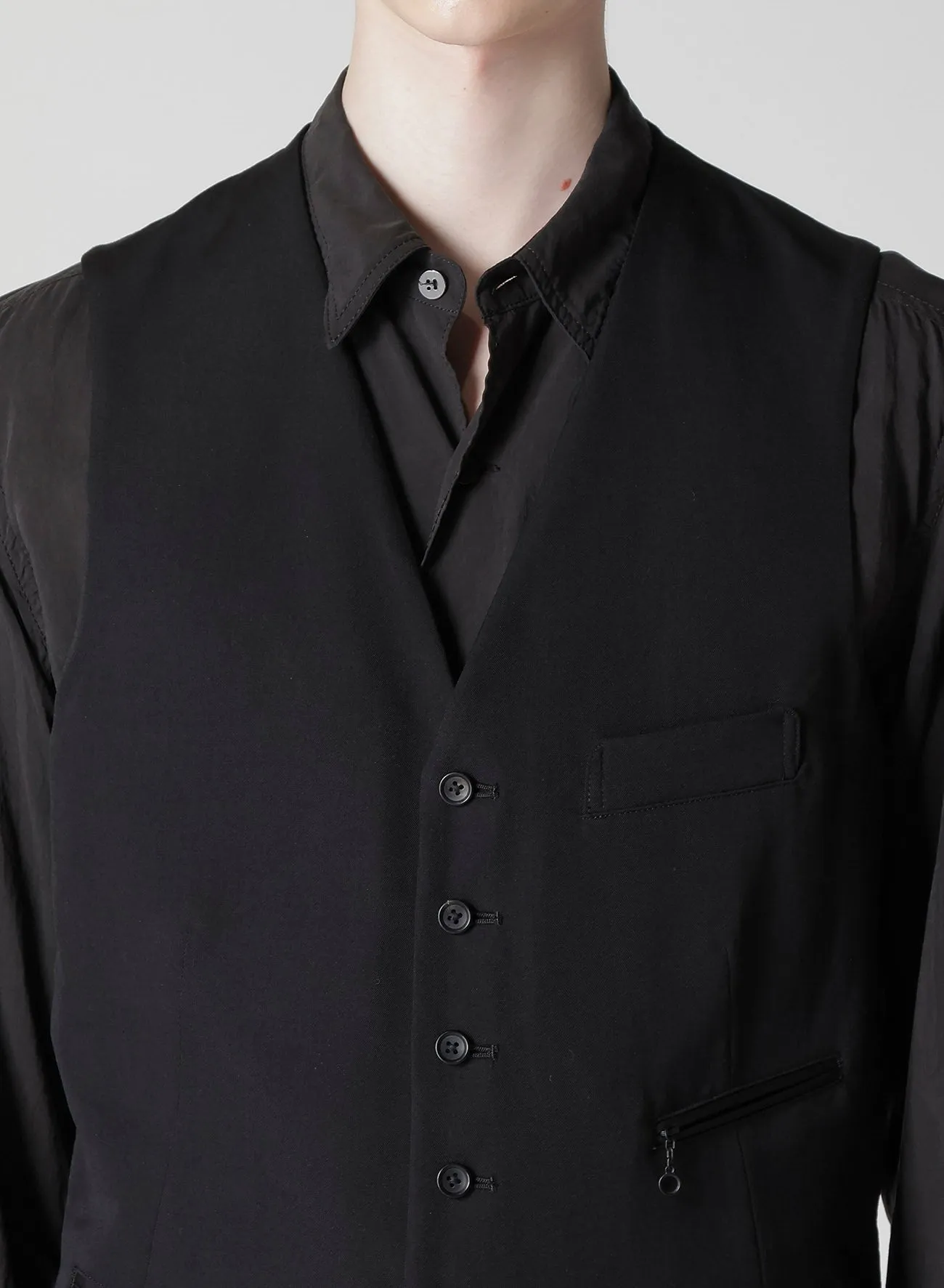WOOL GABARDINE 7-BUTTON VEST sold by Yohji Yamamoto product image thumbnail 5