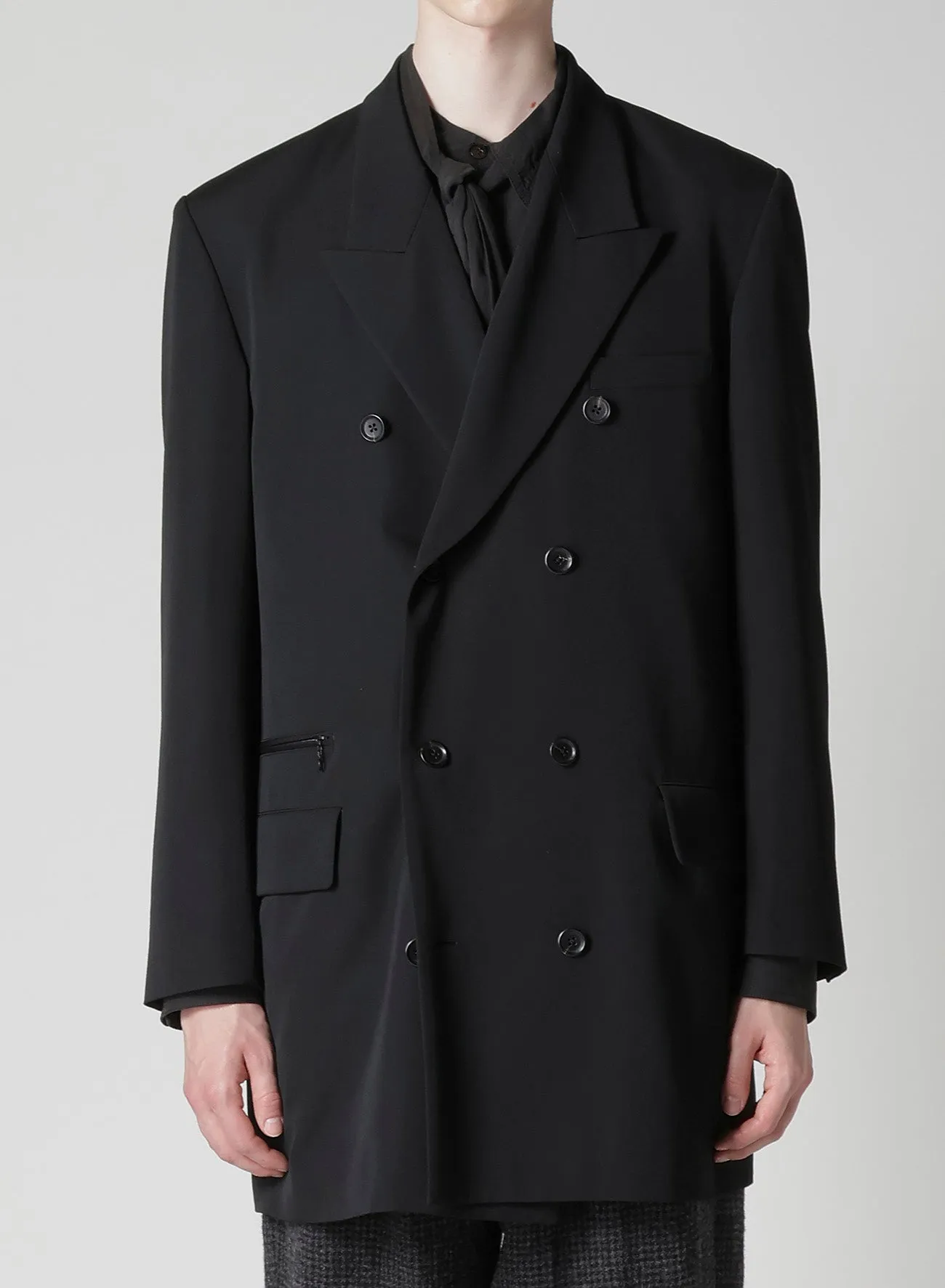 WOOL GABARDINE DOUBLE-BREASTED JACKET sold by Yohji Yamamoto product image thumbnail 5