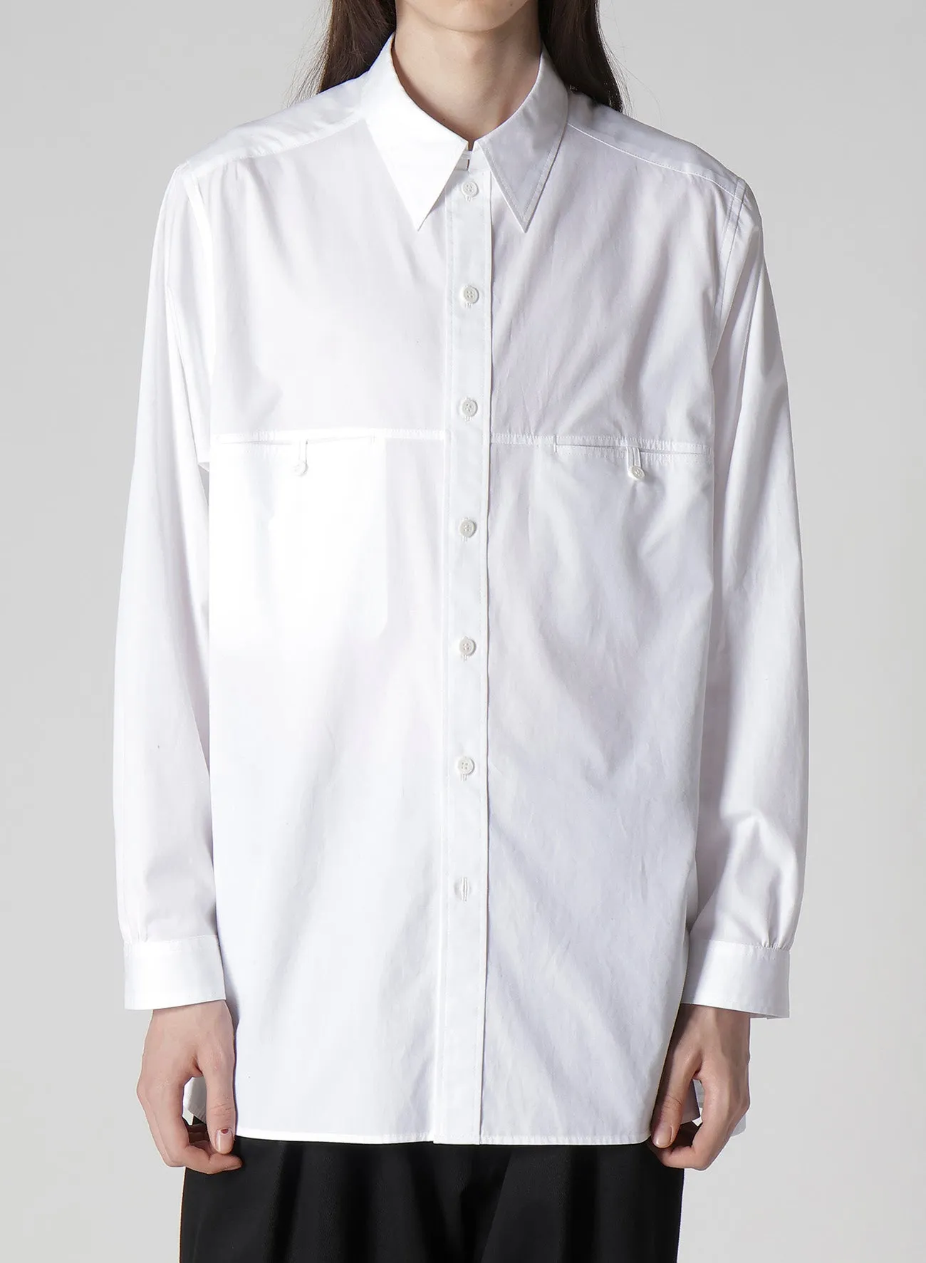 100/2 BROAD SHIRT WITH PANEL POCKET sold by Yohji Yamamoto product image thumbnail 4