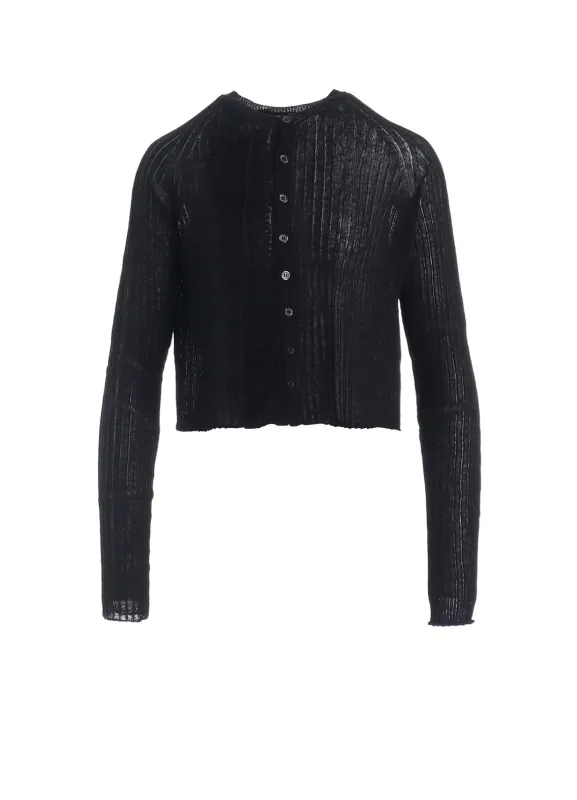 WIDE RIB WG LACE UP LONG SLEEVE CARDIGAN made by Yohji Yamamoto