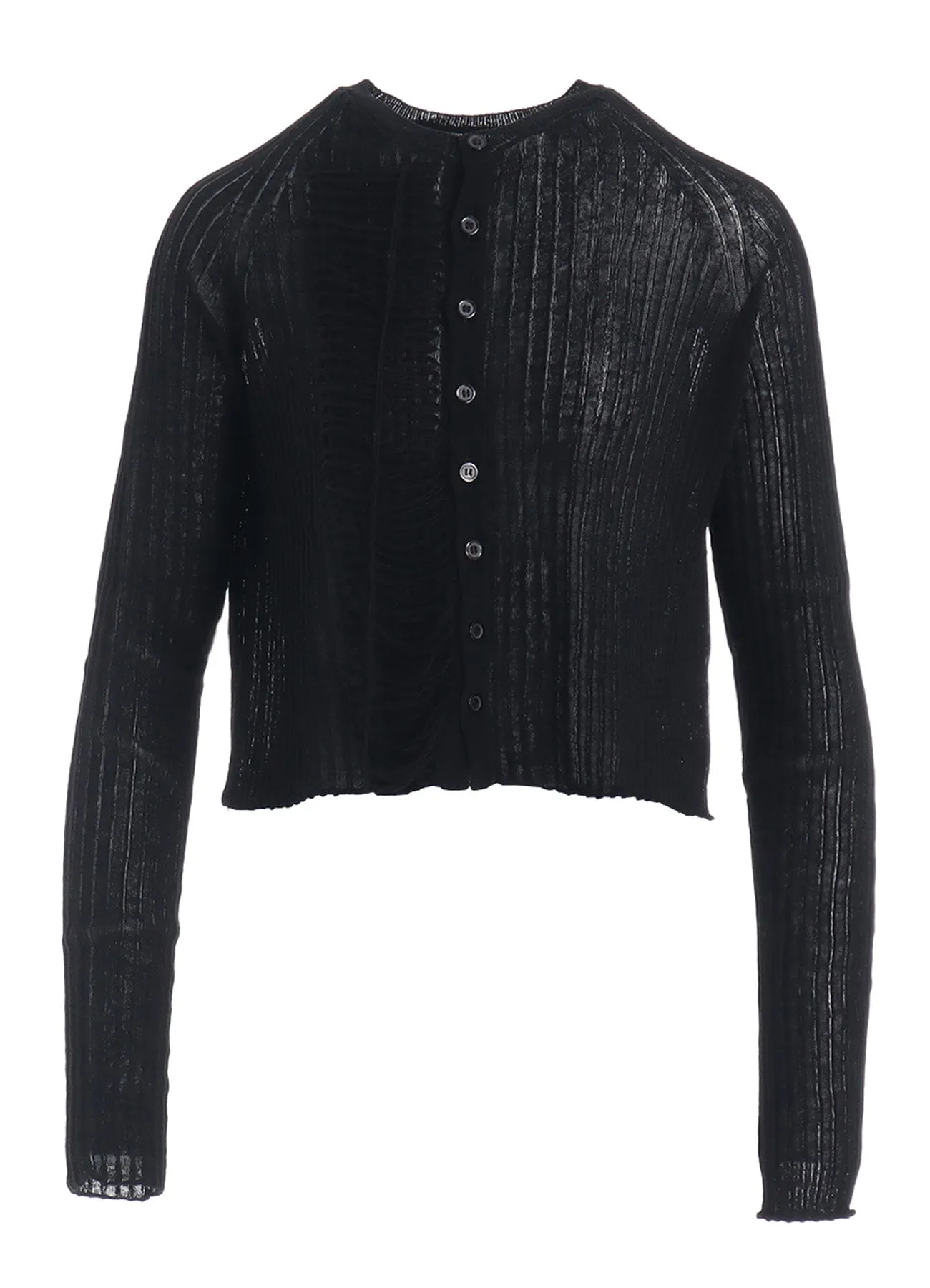 WIDE RIB WG LACE UP LONG SLEEVE CARDIGAN sold by Yohji Yamamoto product image thumbnail 2