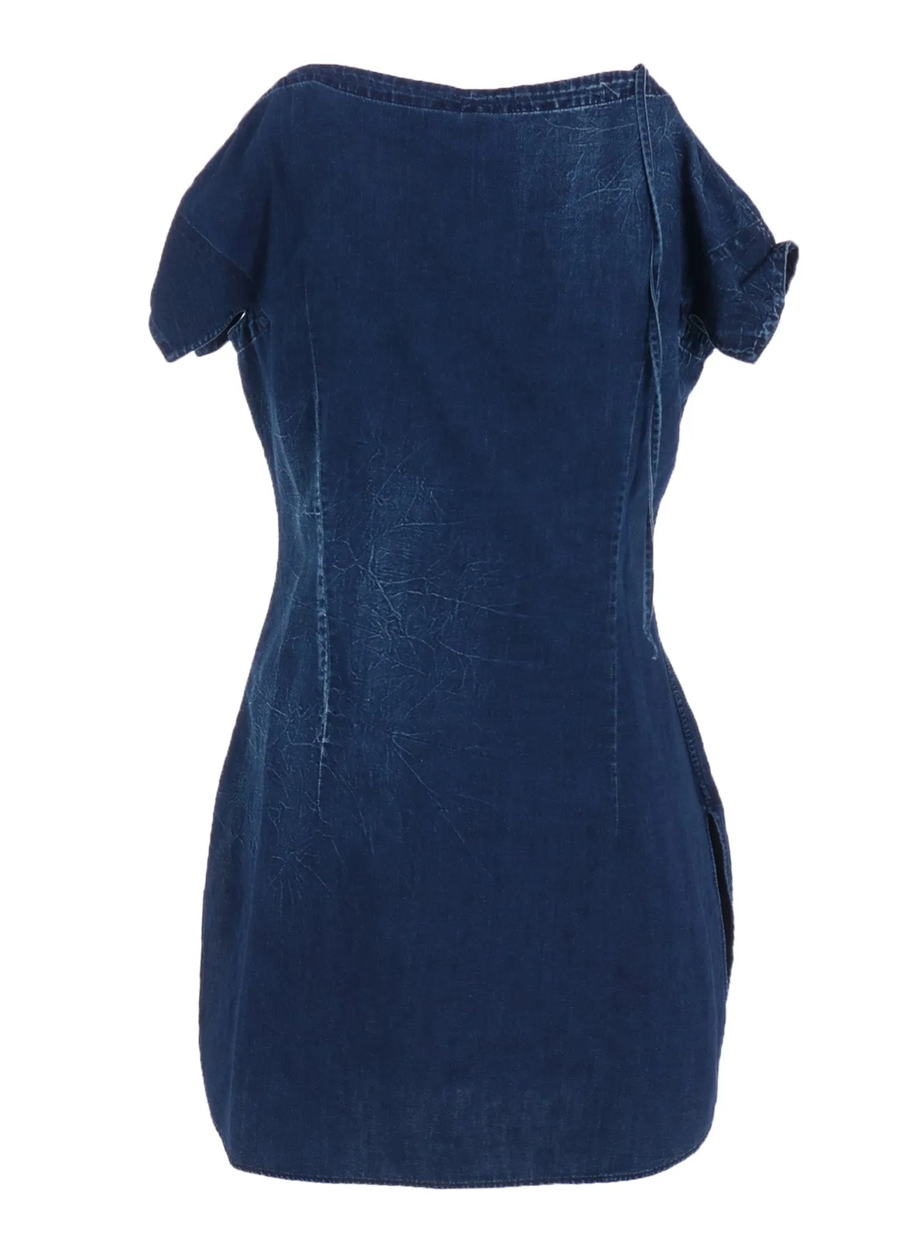 6OZ BLEACHED VINTAGE LIKE DENIM RIGHT SIDE DRAPE BLOUSE sold by Yohji Yamamoto product image thumbnail 3