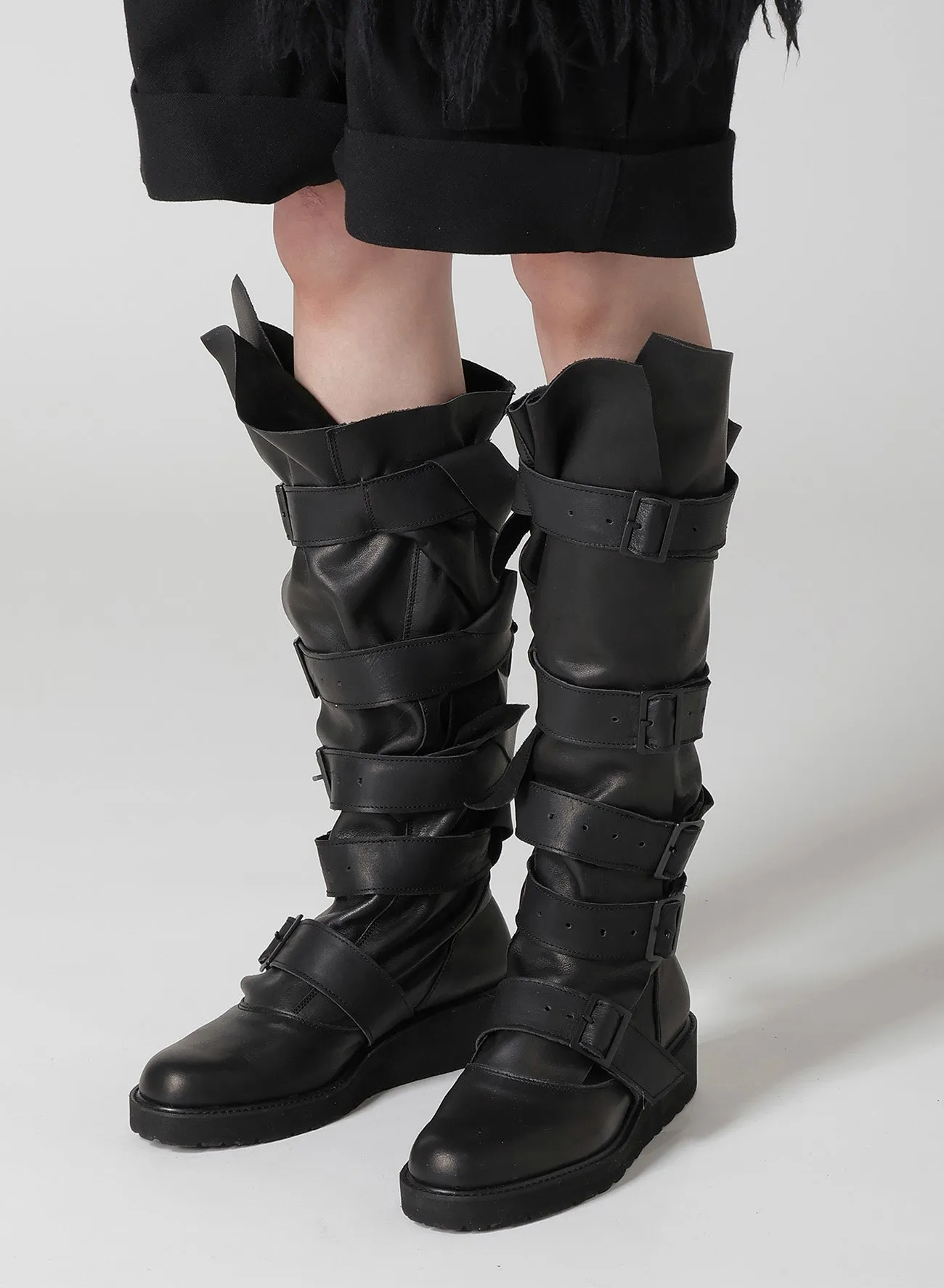 SOFT OIL LEATHER 5STRAPS LONG BOOTS sold by Yohji Yamamoto product image thumbnail 3