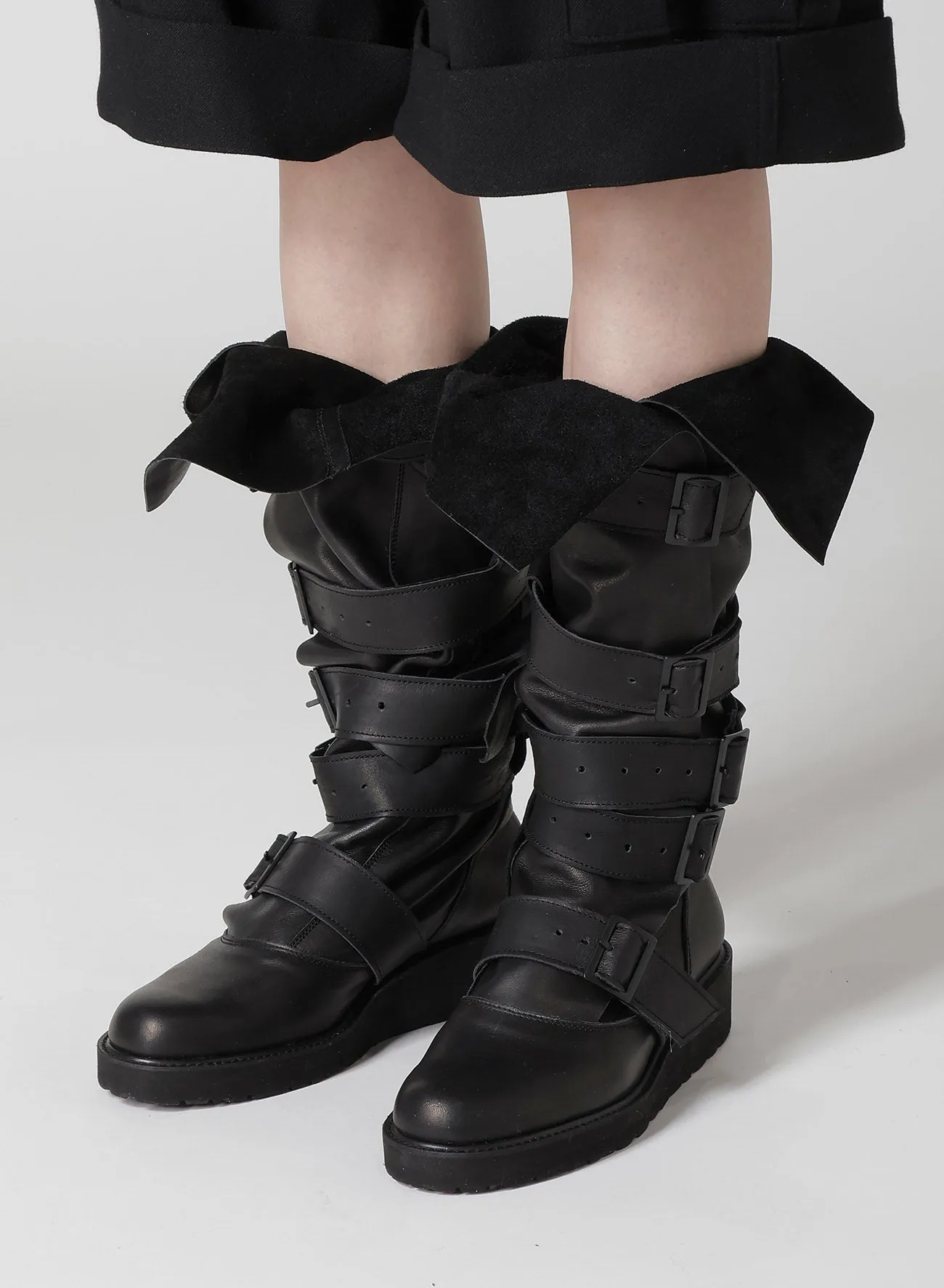 SOFT OIL LEATHER 5STRAPS LONG BOOTS sold by Yohji Yamamoto product image thumbnail 2