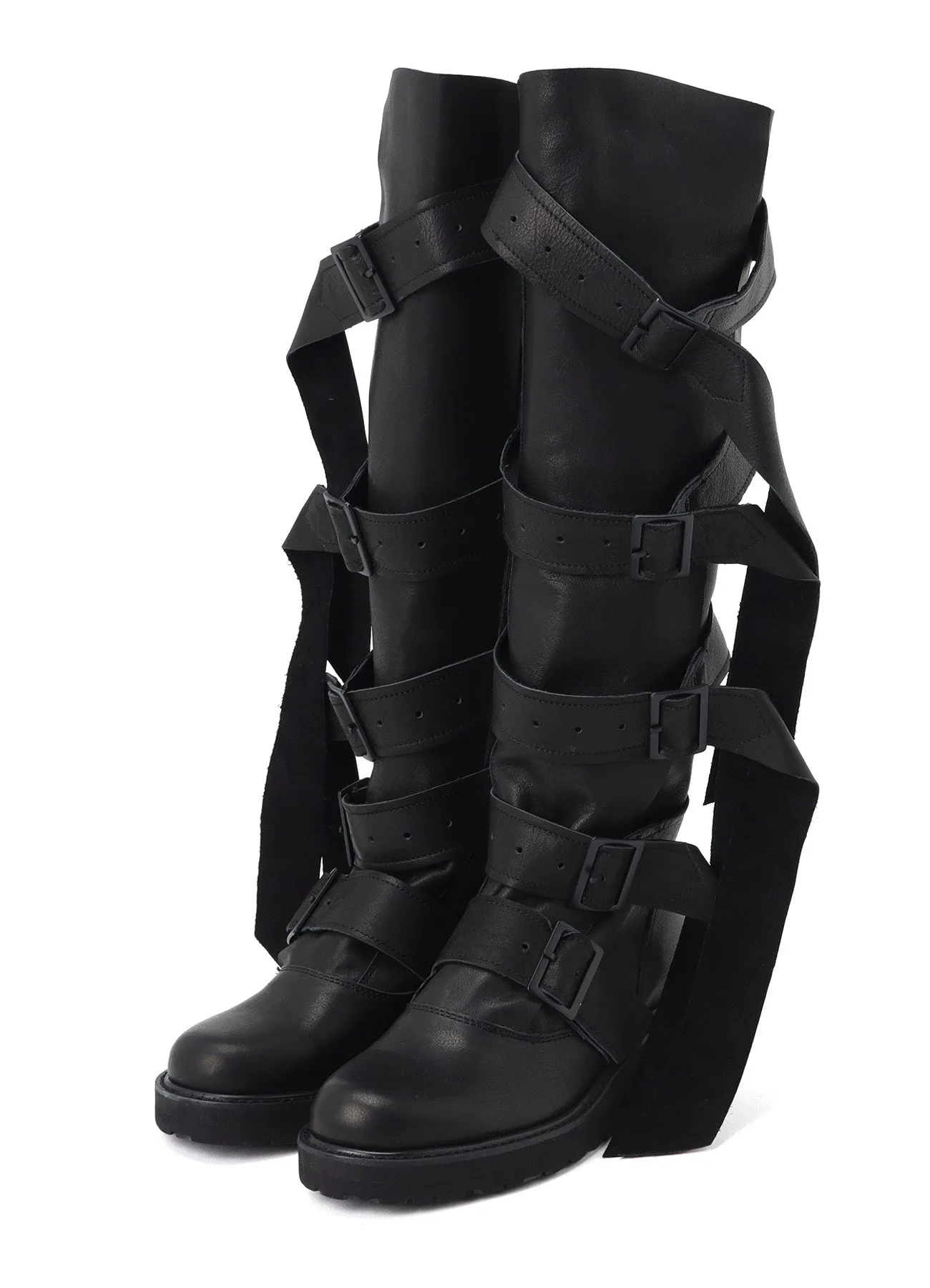 SOFT OIL LEATHER 5STRAPS LONG BOOTS sold by Yohji Yamamoto product image thumbnail 4