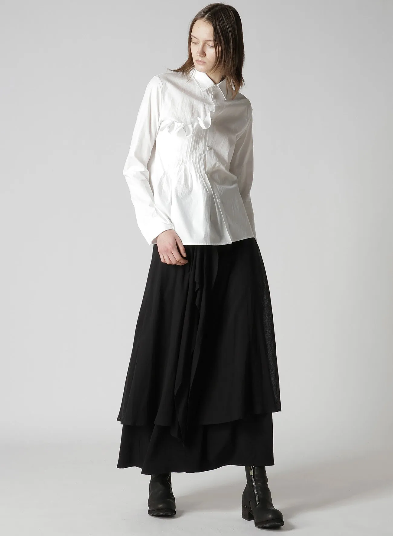 COTTON BROAD R FRONT PINTUCK BLOUSE sold by Yohji Yamamoto product image thumbnail 3