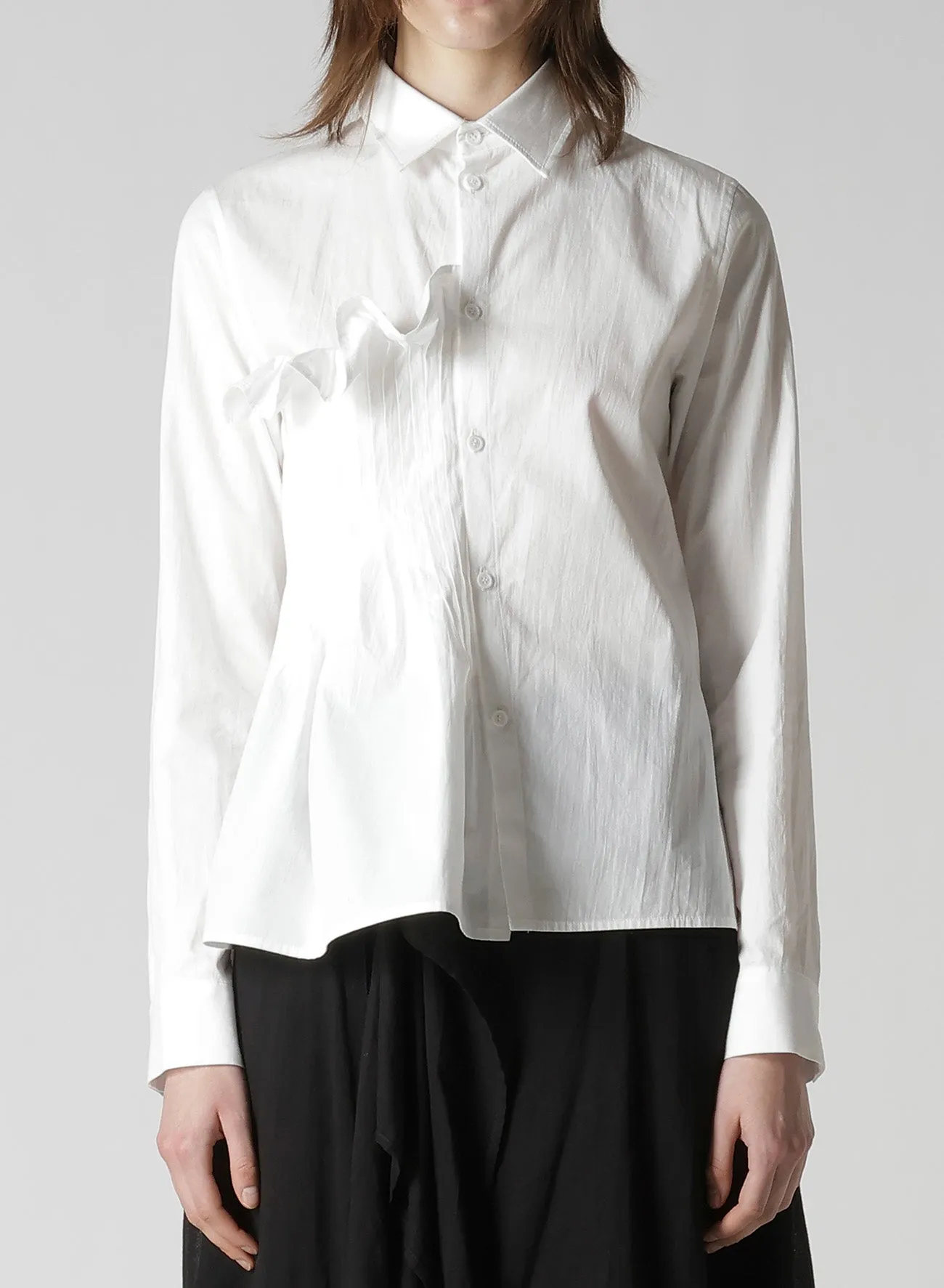 COTTON BROAD R FRONT PINTUCK BLOUSE sold by Yohji Yamamoto product image thumbnail 2