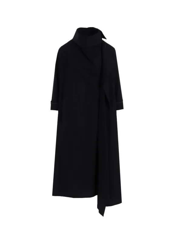 COTTON BROAD DRAPED NECK DRESS sold by Yohji Yamamoto