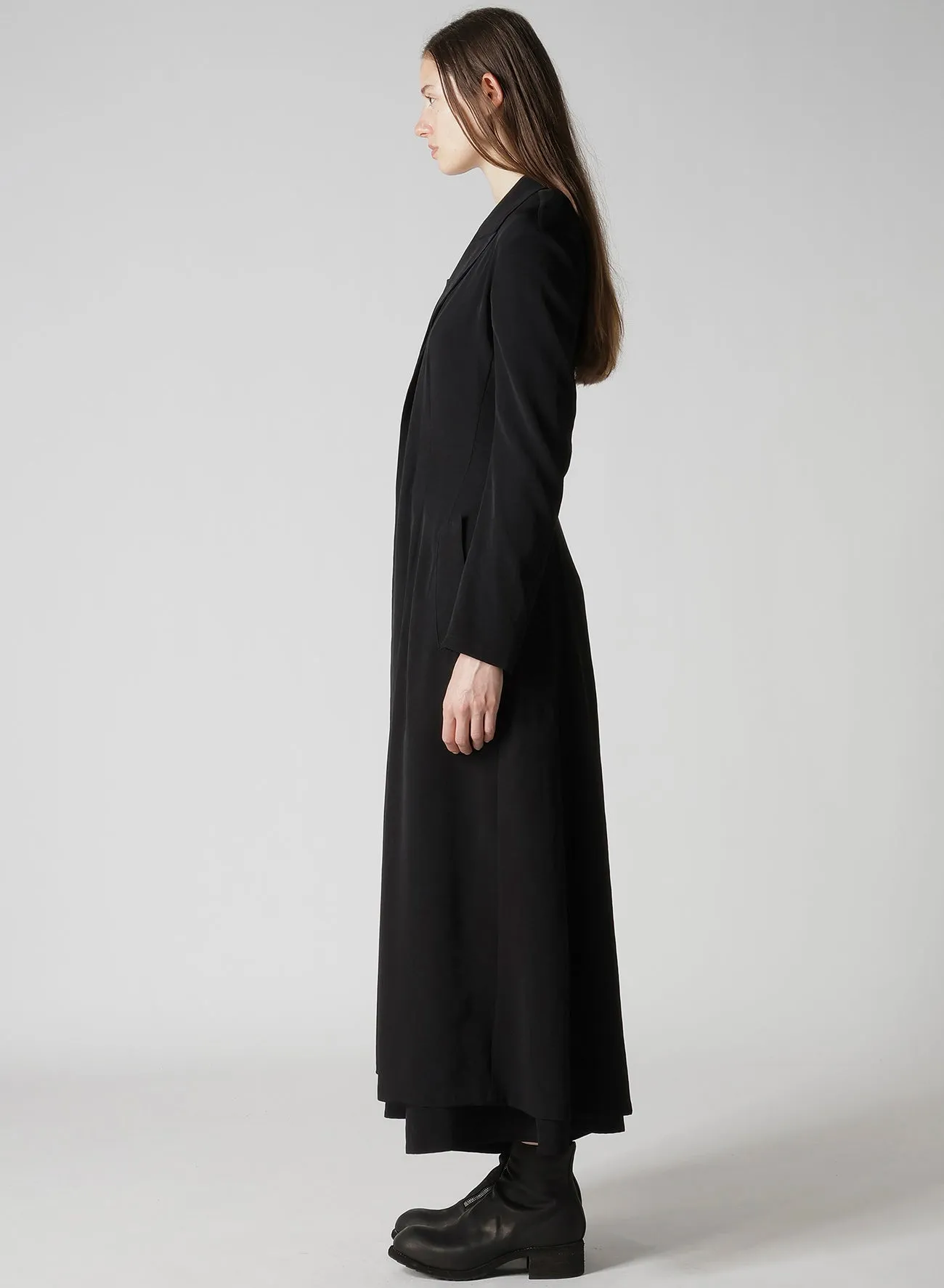 TA/PE CREPE DE CHINE WAIST BELT D COAT sold by Yohji Yamamoto product image thumbnail 4