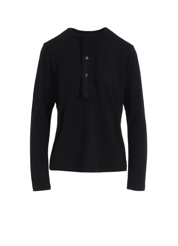 WOOL SINGLE JERSEY HENLEY NECK PO sold by Yohji Yamamoto