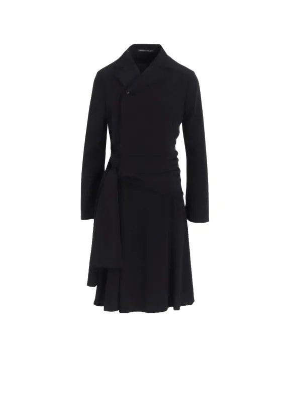 TA/PE CREPE DE CHINE KNOT DETAIL WRAP DRESS sold by Yohji Yamamoto