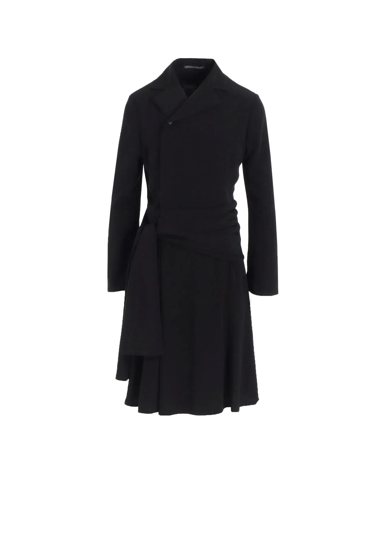 TA/PE CREPE DE CHINE KNOT DETAIL WRAP DRESS sold by Yohji Yamamoto