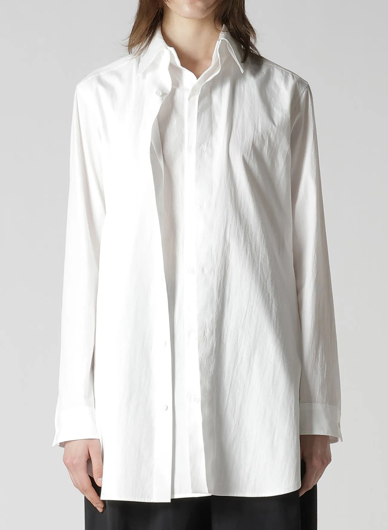 COTTON BROAD F DOUBLE LAYERED BLOUSE sold by Yohji Yamamoto product image thumbnail 2