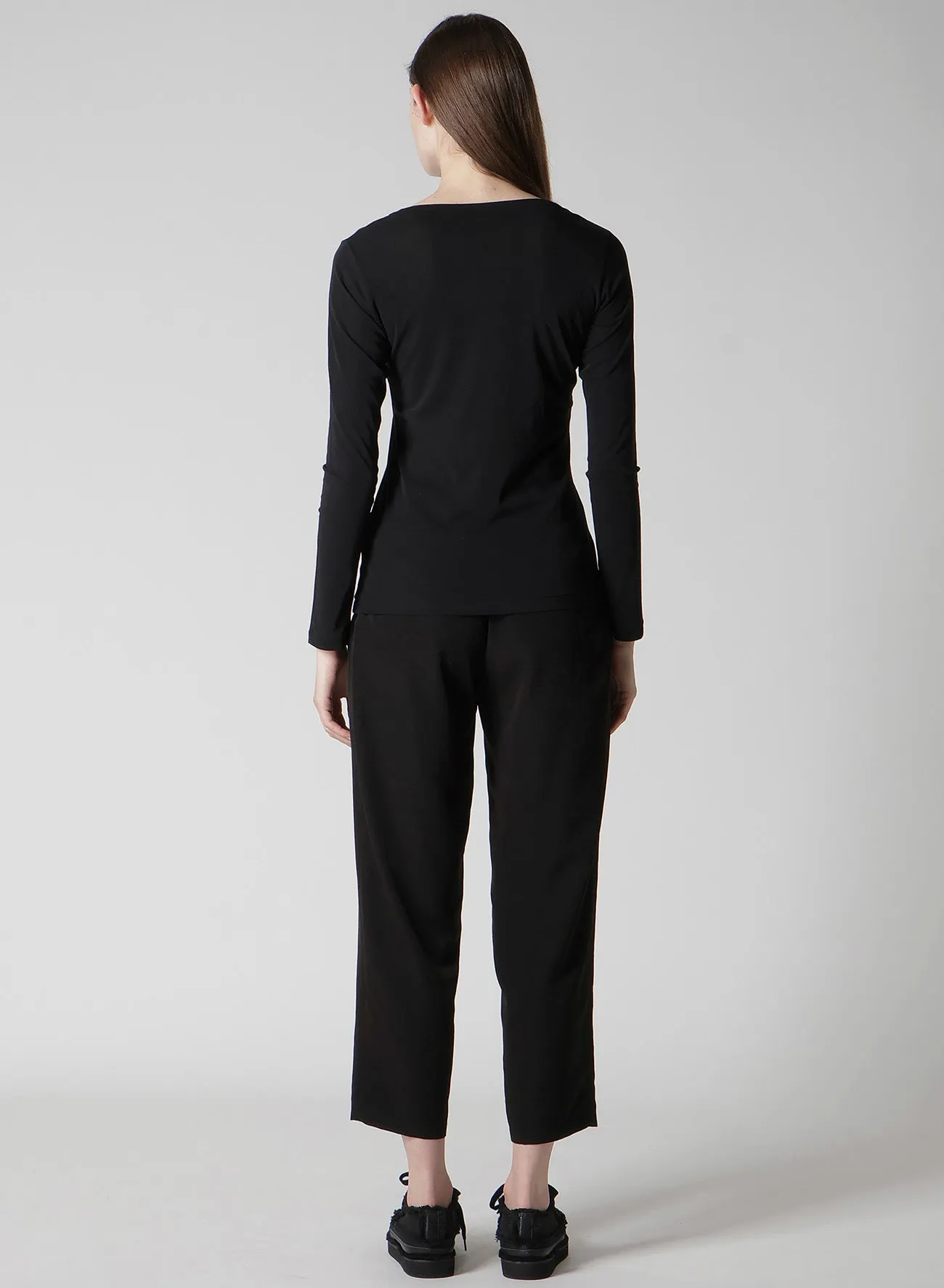 HIGH TWISTED JERSEY LONG SLV ROUND NECK T sold by Yohji Yamamoto product image thumbnail 5