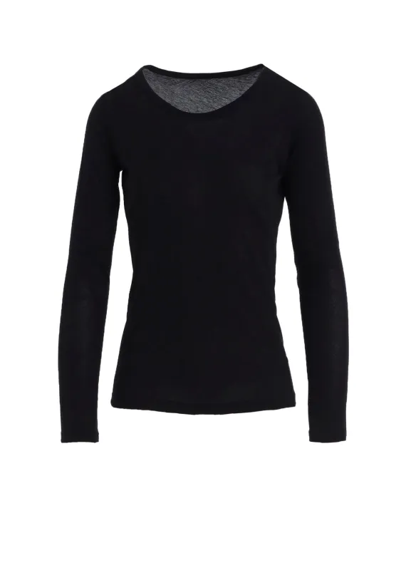 HIGH TWISTED JERSEY LONG SLV ROUND NECK T sold by Yohji Yamamoto