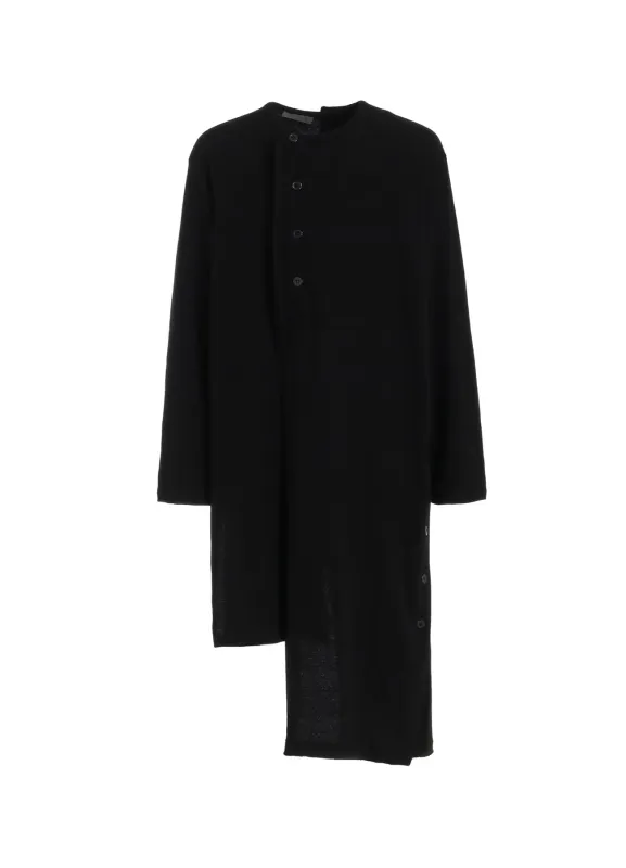 10/-BD GAUZE SINGLE JERSEY UNBALANCED HENRY NECK LS T sold by Yohji Yamamoto