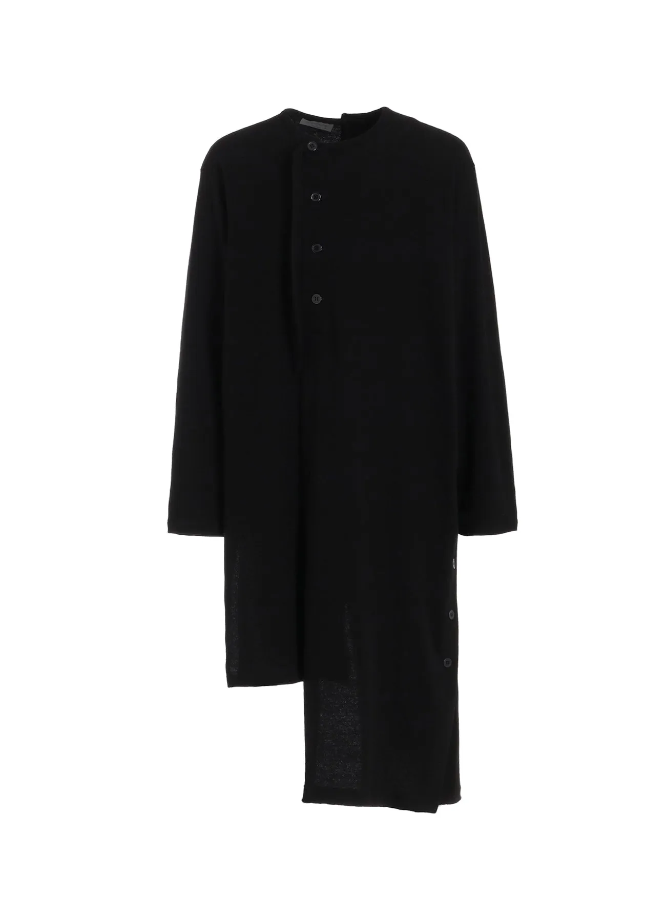 10/-BD GAUZE SINGLE JERSEY UNBALANCED HENRY NECK LS T sold by Yohji Yamamoto