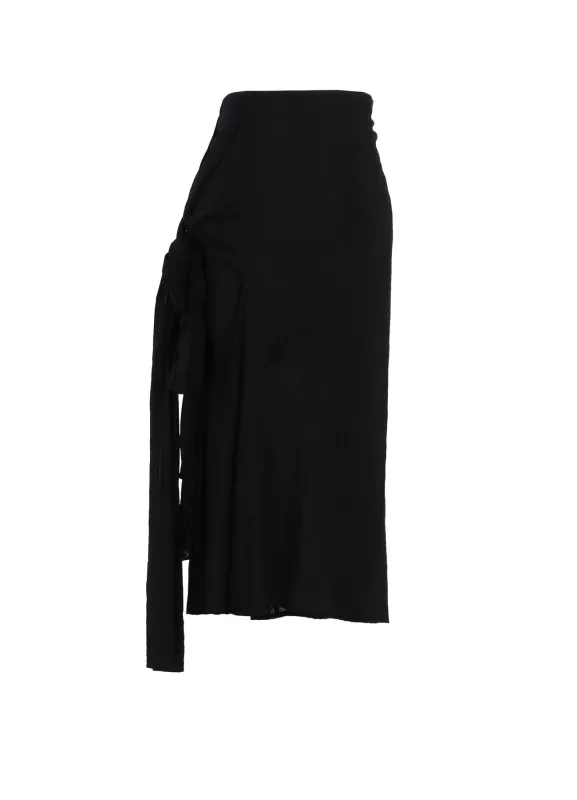 82 MODAL LAWN R FRONT KNOT DETAIL SKIRT sold by Yohji Yamamoto