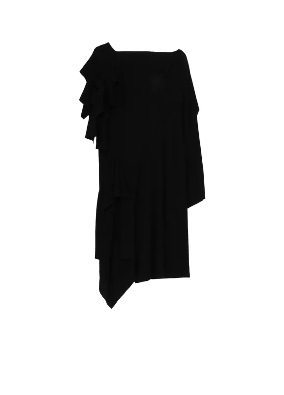 CREPE INTERLOCK DRAPED DETAIL DRESS sold by Yohji Yamamoto