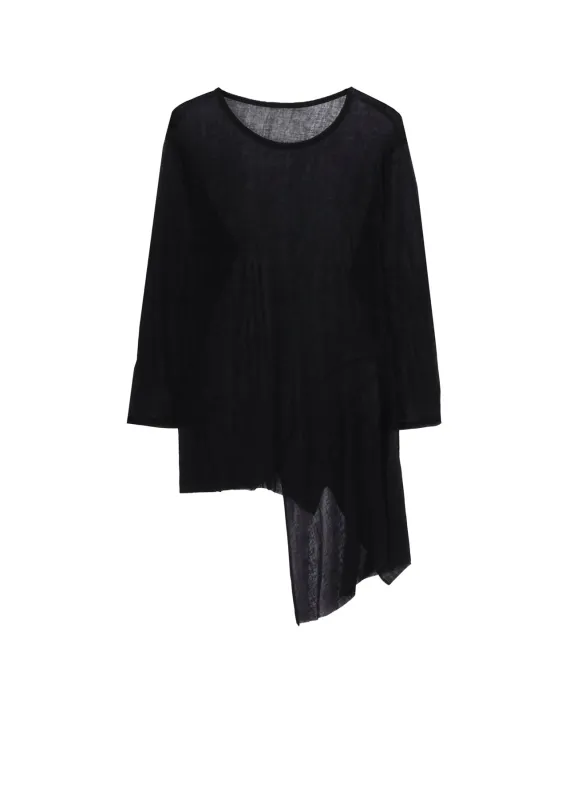 CHIFFON JERSEY SIDE DRAPED DETAIL T-SHIRT made by Yohji Yamamoto