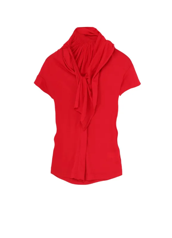 AIRY JERSEY DRAPE DETAIL SHORT SLV T-SHIRT sold by Yohji Yamamoto