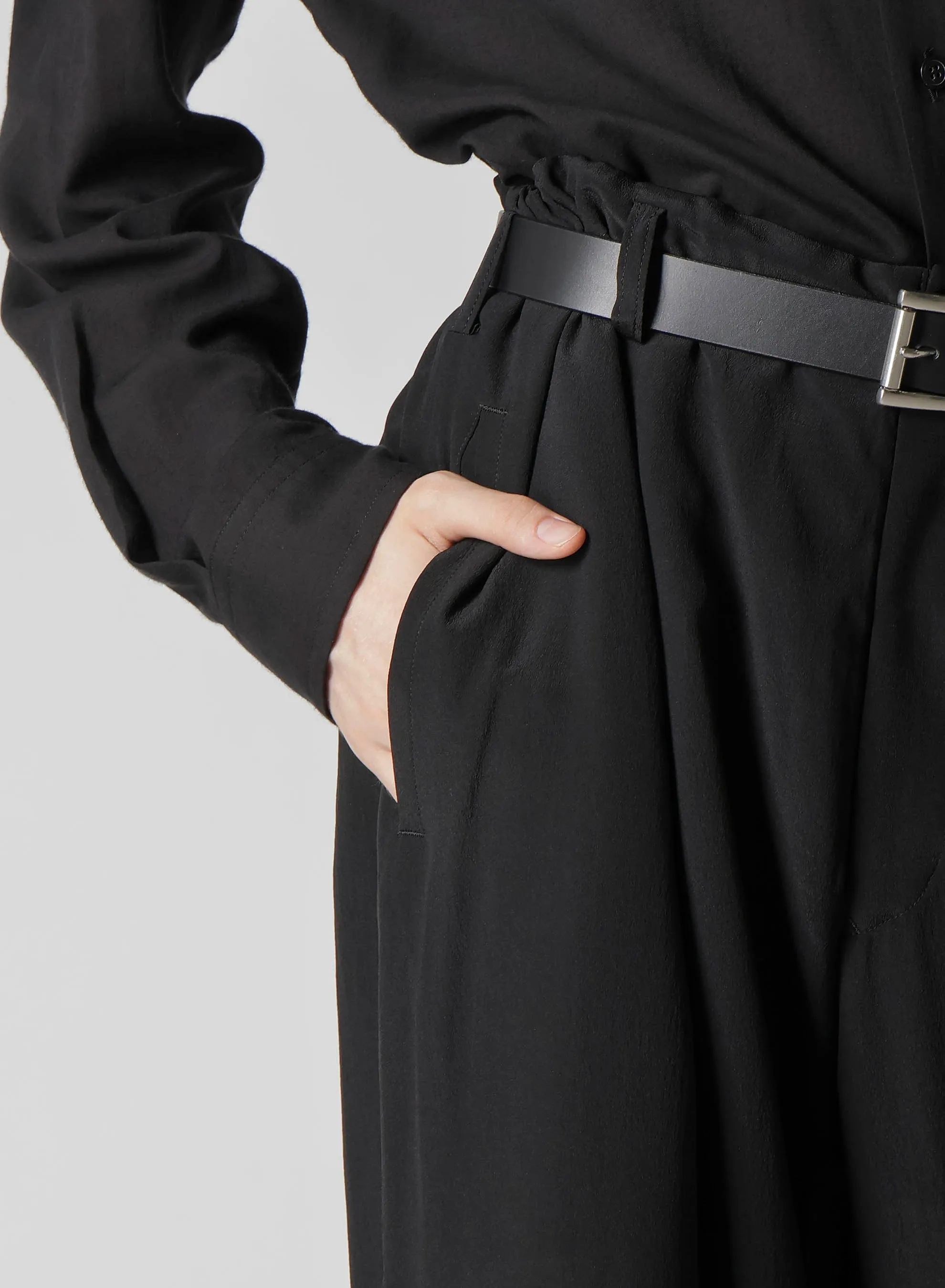 12M SILK DECINE UNBALANCED PANTS sold by Yohji Yamamoto product image thumbnail 4