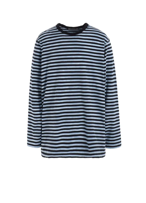 40/2 JERSEY BORDER UNEVEN  ROUND NECK T sold by Yohji Yamamoto