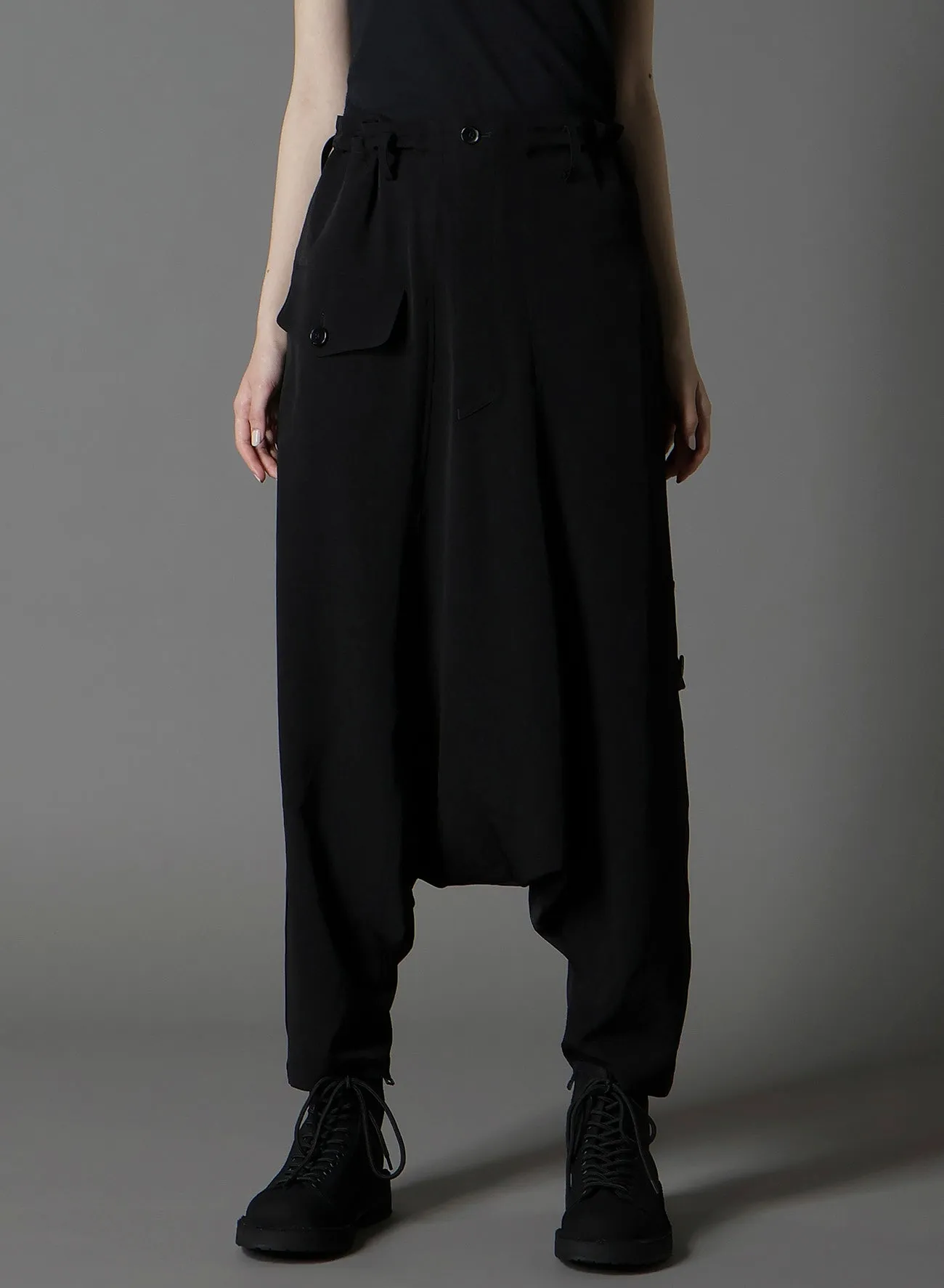 CREPE DE CHINE POCKET SAROUEL PANTS sold by Yohji Yamamoto product image thumbnail 5