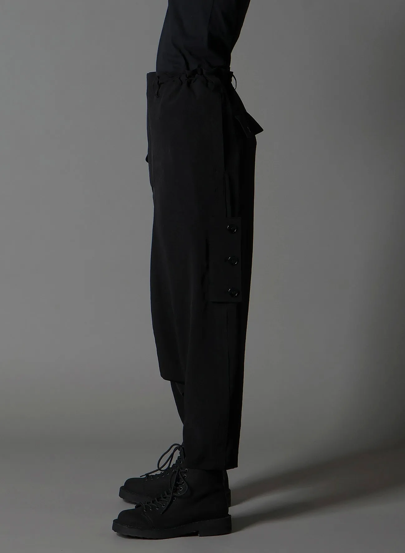 CREPE DE CHINE POCKET SAROUEL PANTS sold by Yohji Yamamoto product image thumbnail 3