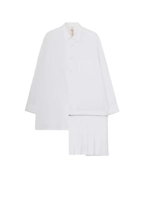 COTTON BROAD LEFT HEM PLEATED SHIRT sold by Yohji Yamamoto