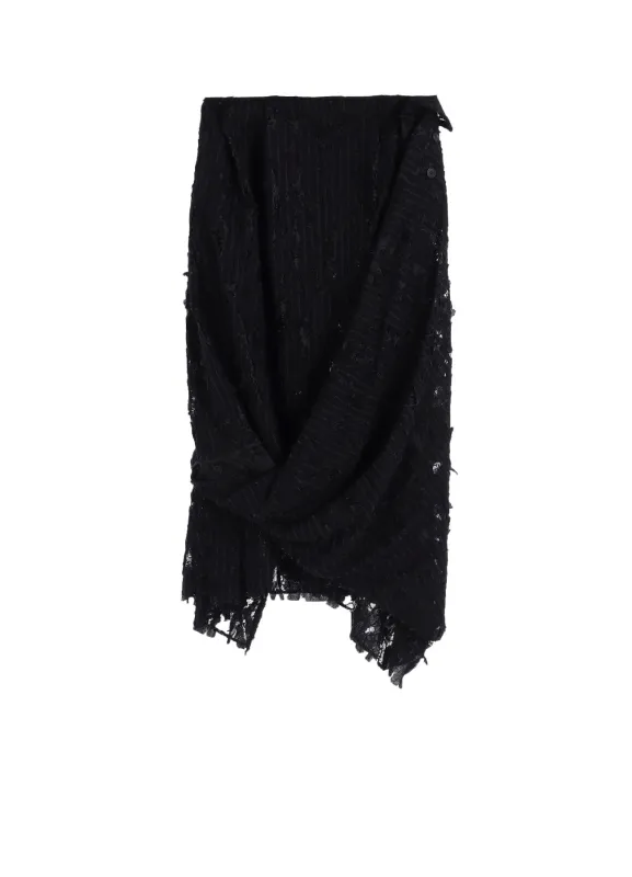 DAMEGED STRIPE TWIST SKIRT sold by Yohji Yamamoto