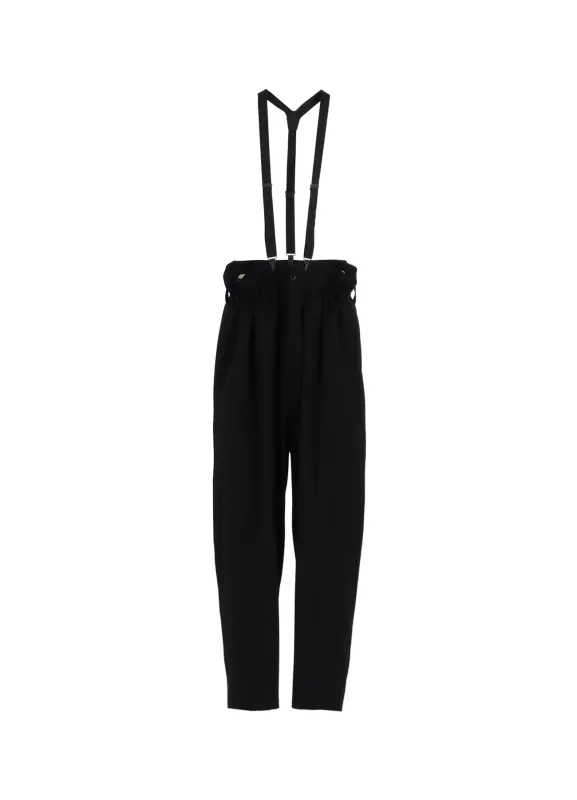 WOOL GABARDINE SUSPENDER PANTS sold by Yohji Yamamoto