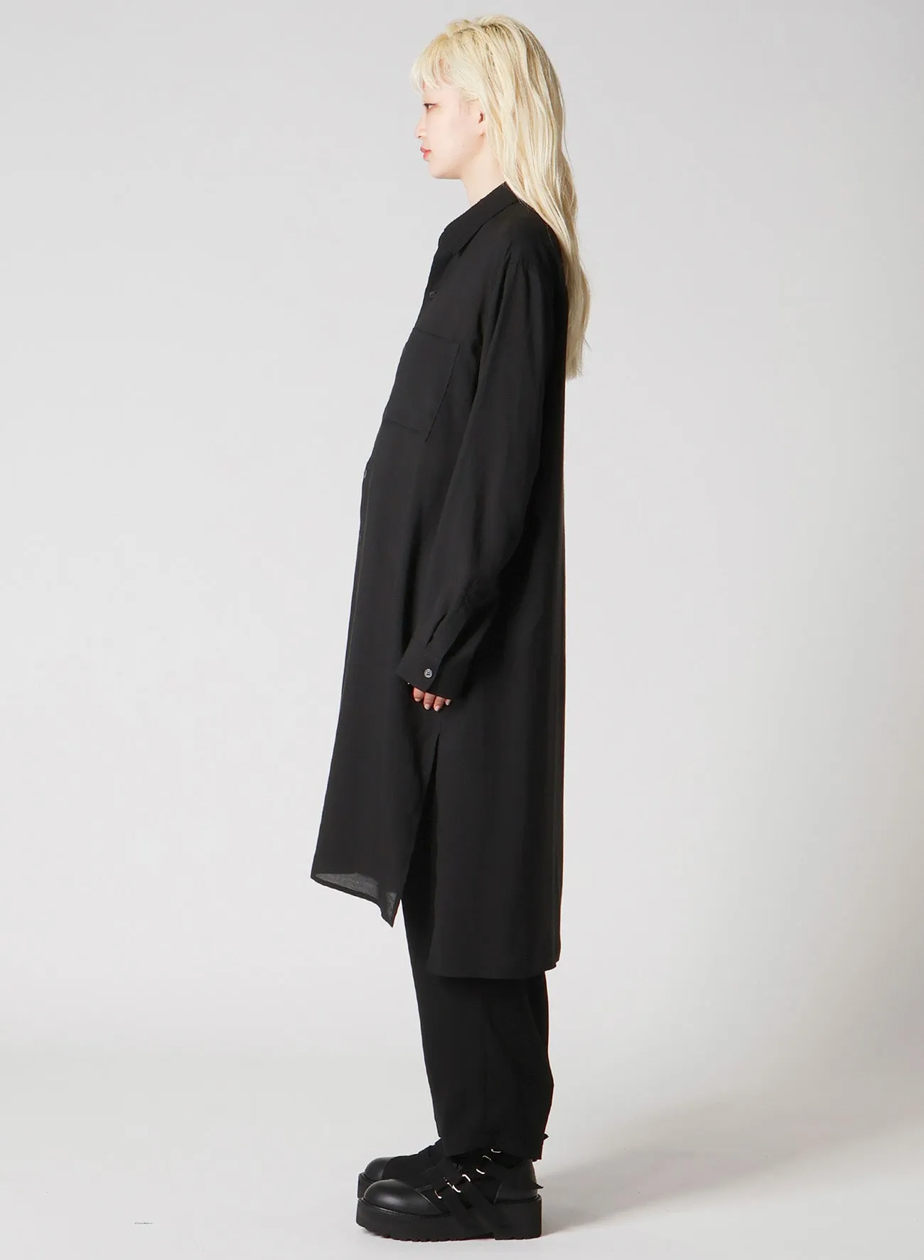 SOFT LAWN LONG SHIRT sold by Yohji Yamamoto product image thumbnail 5