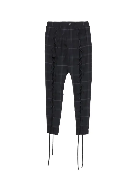 PLAID LACE-UP PANTS sold by Yohji Yamamoto