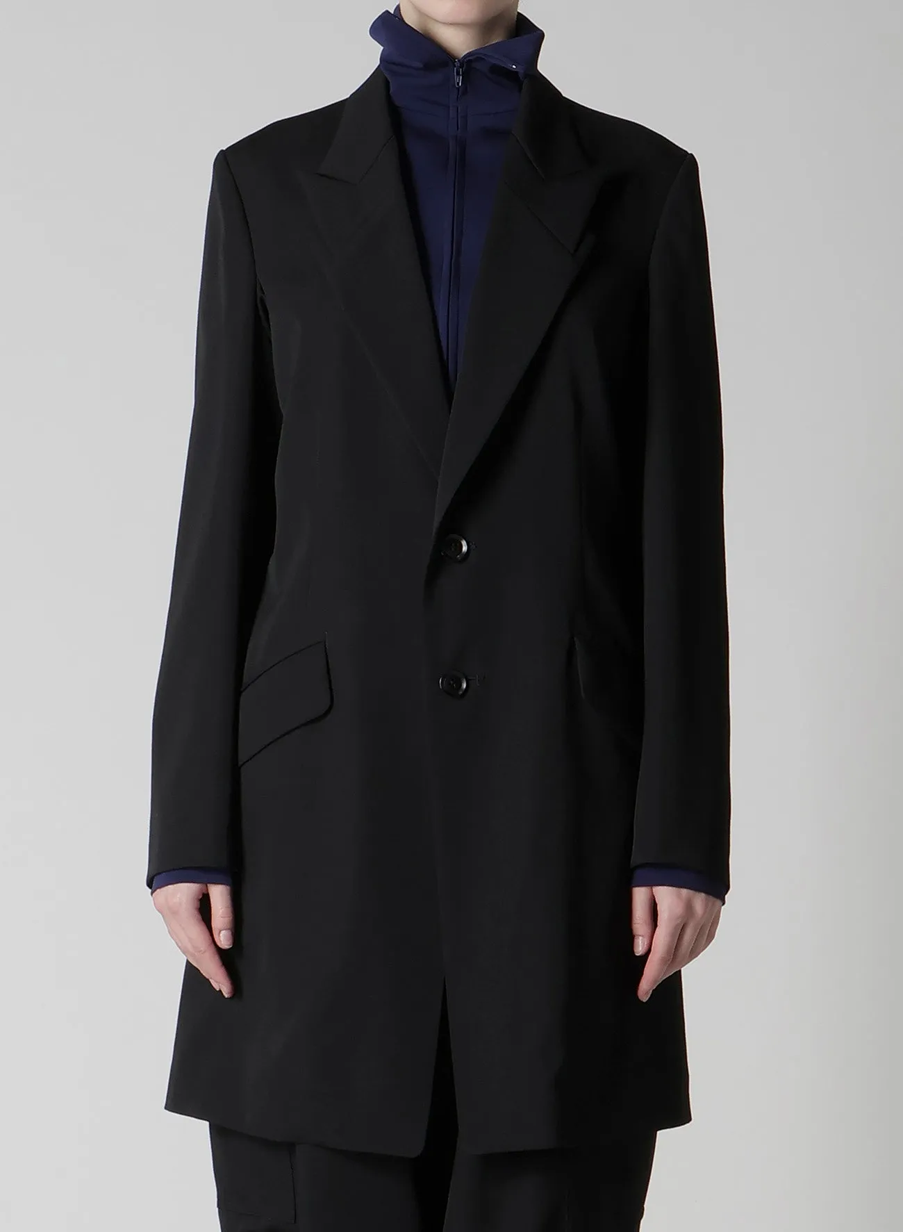 WOOL GABARDINE PEAKED LAPEL JACKET sold by Yohji Yamamoto product image thumbnail 5