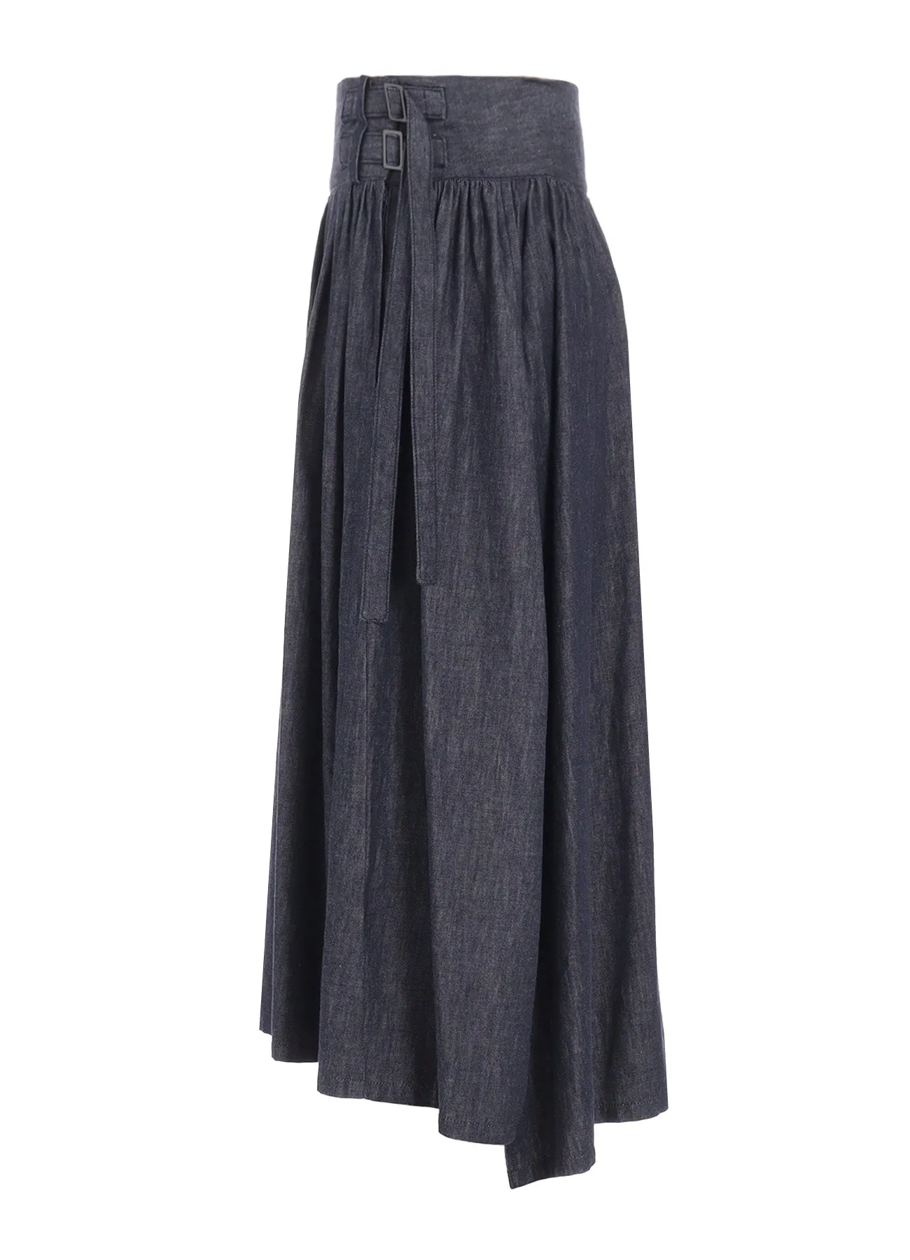 6OZ DENIM GARMENTFINISH ASYMMTRIC GATHER SKIRT sold by Yohji Yamamoto product image thumbnail 3