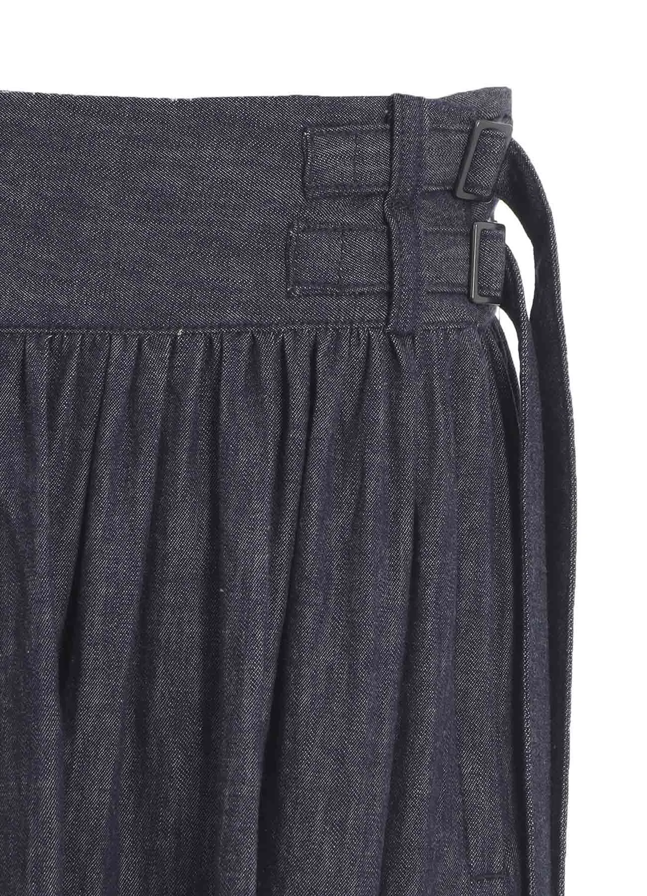 6OZ DENIM GARMENTFINISH ASYMMTRIC GATHER SKIRT sold by Yohji Yamamoto product image thumbnail 5